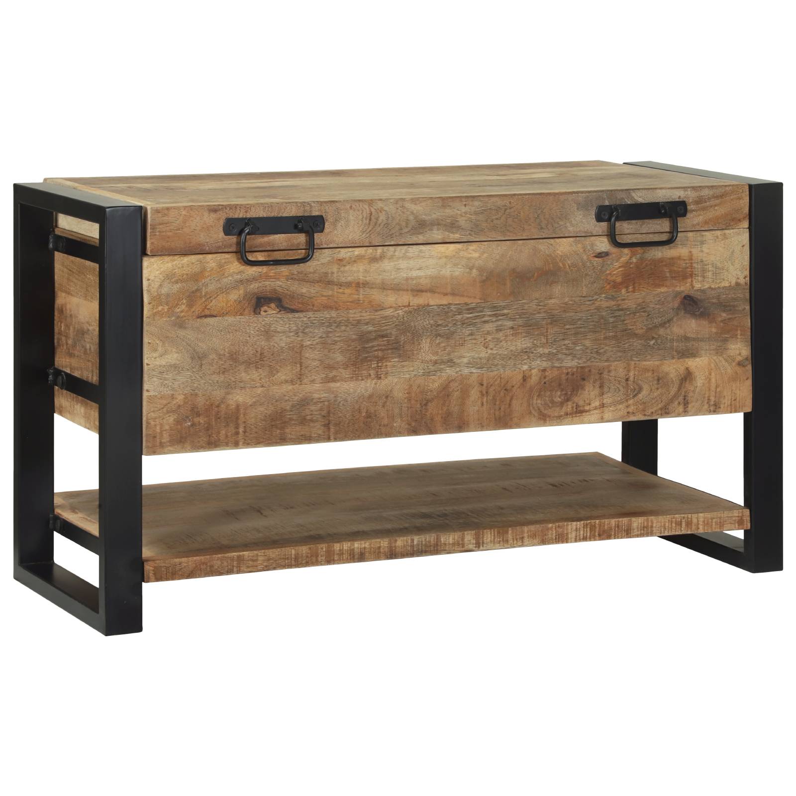 vidaXL Aufbewahrungsbox 80x35x45 cm Raues Mangoholz