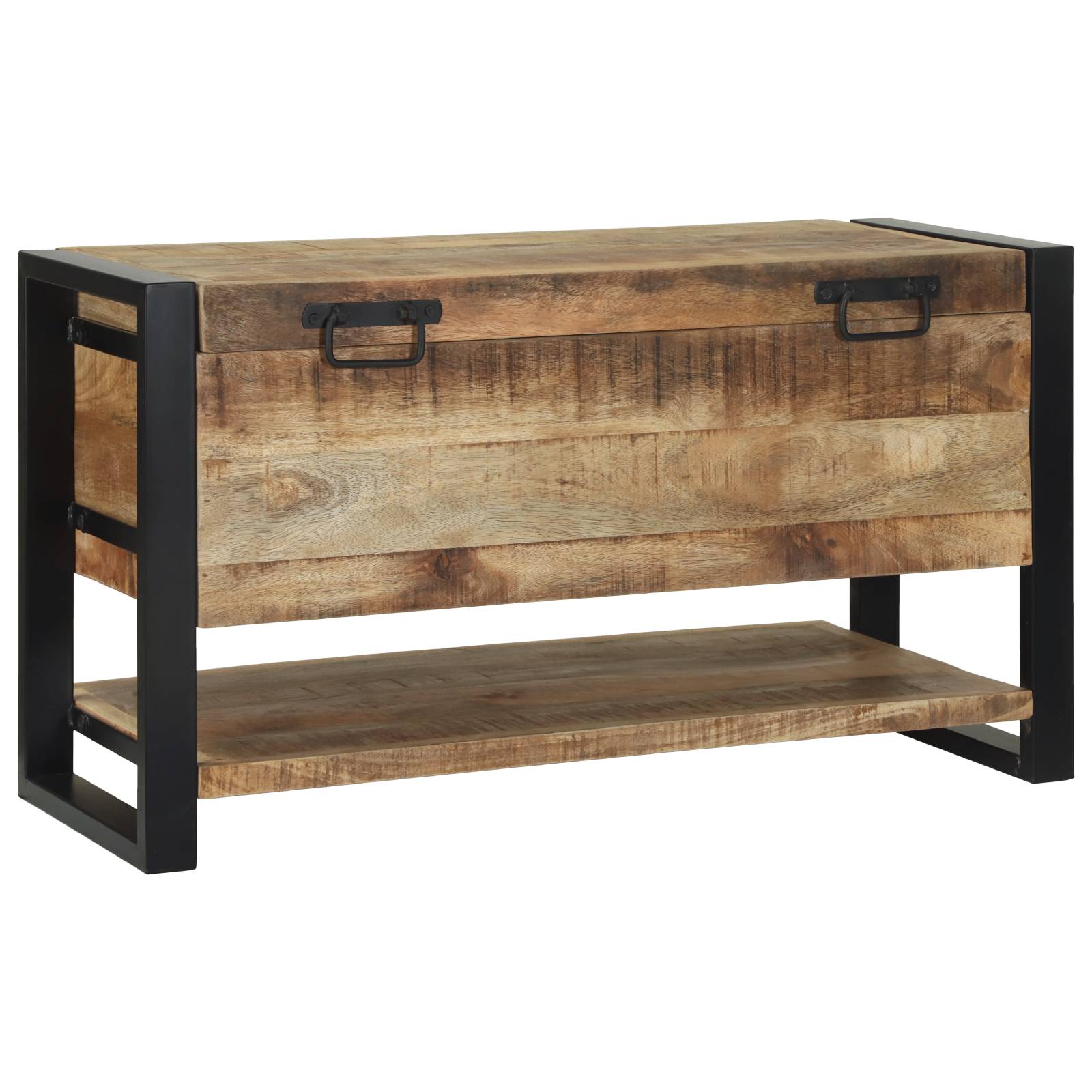 vidaXL Aufbewahrungsbox 80x35x45 cm Raues Mangoholz