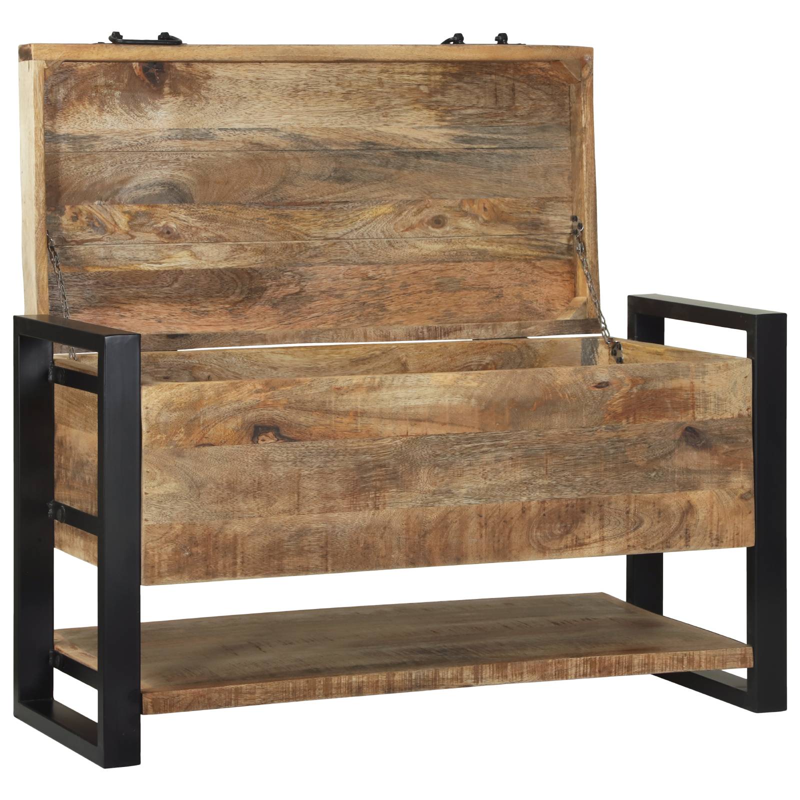 vidaXL Aufbewahrungsbox 80x35x45 cm Raues Mangoholz