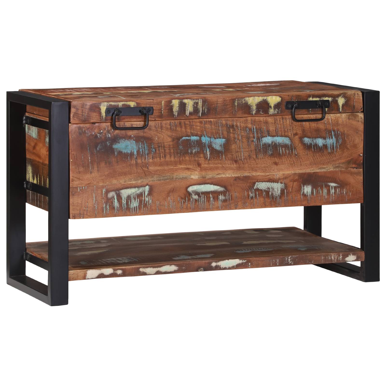 vidaXL Aufbewahrungsbox Mehrfarbig 80x35x45 cm Altholz Massiv
