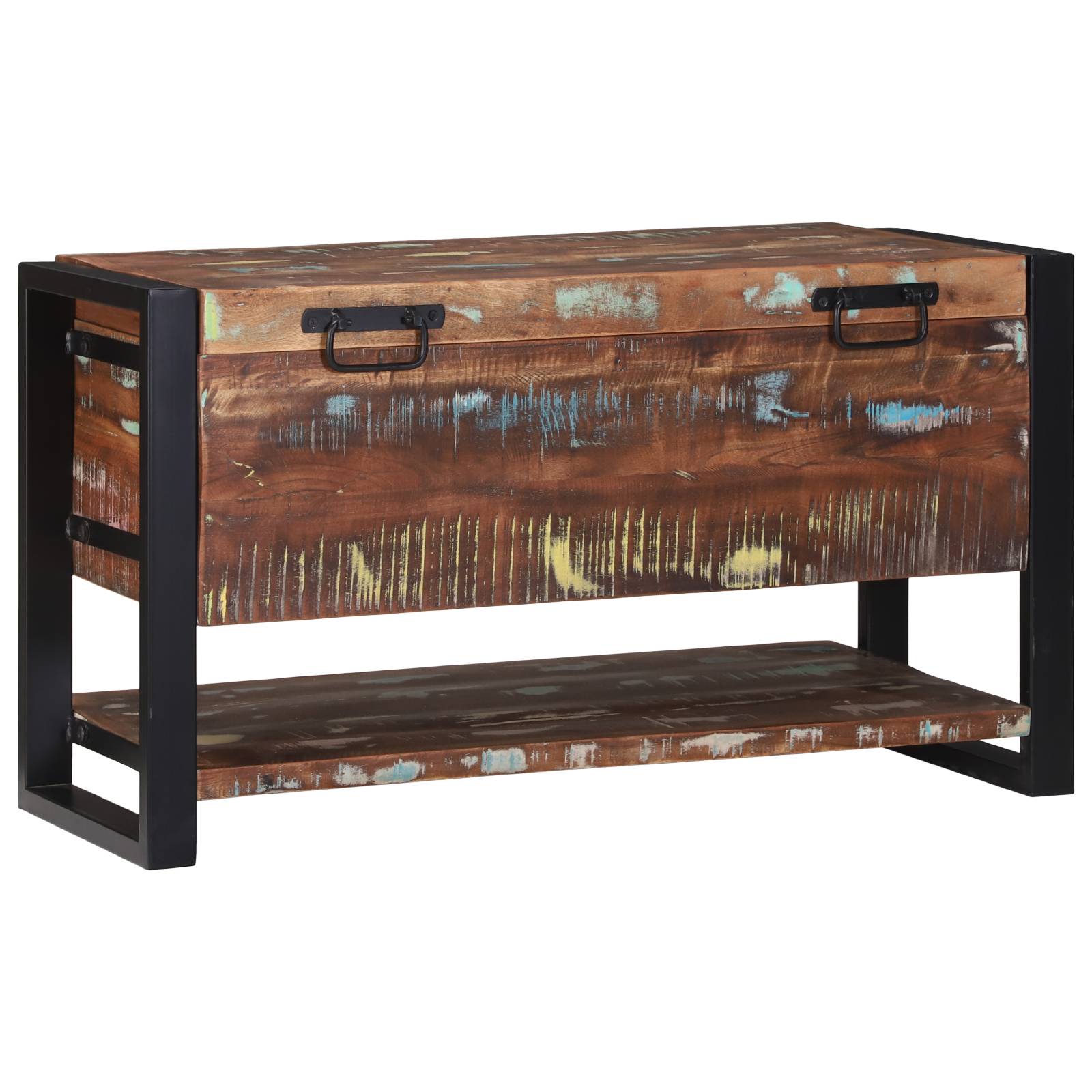 vidaXL Aufbewahrungsbox Mehrfarbig 80x35x45 cm Altholz Massiv