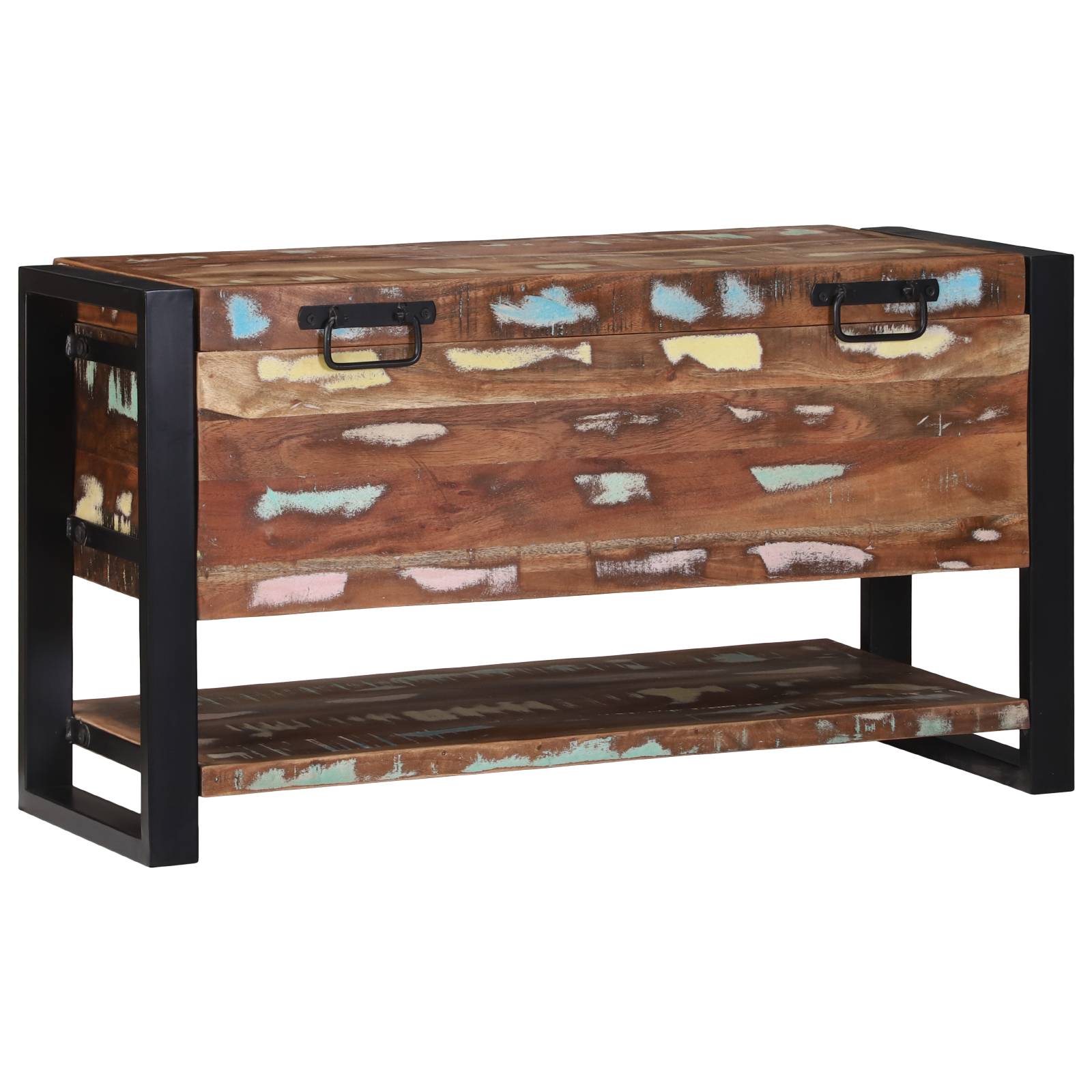 vidaXL Aufbewahrungsbox Mehrfarbig 80x35x45 cm Altholz Massiv