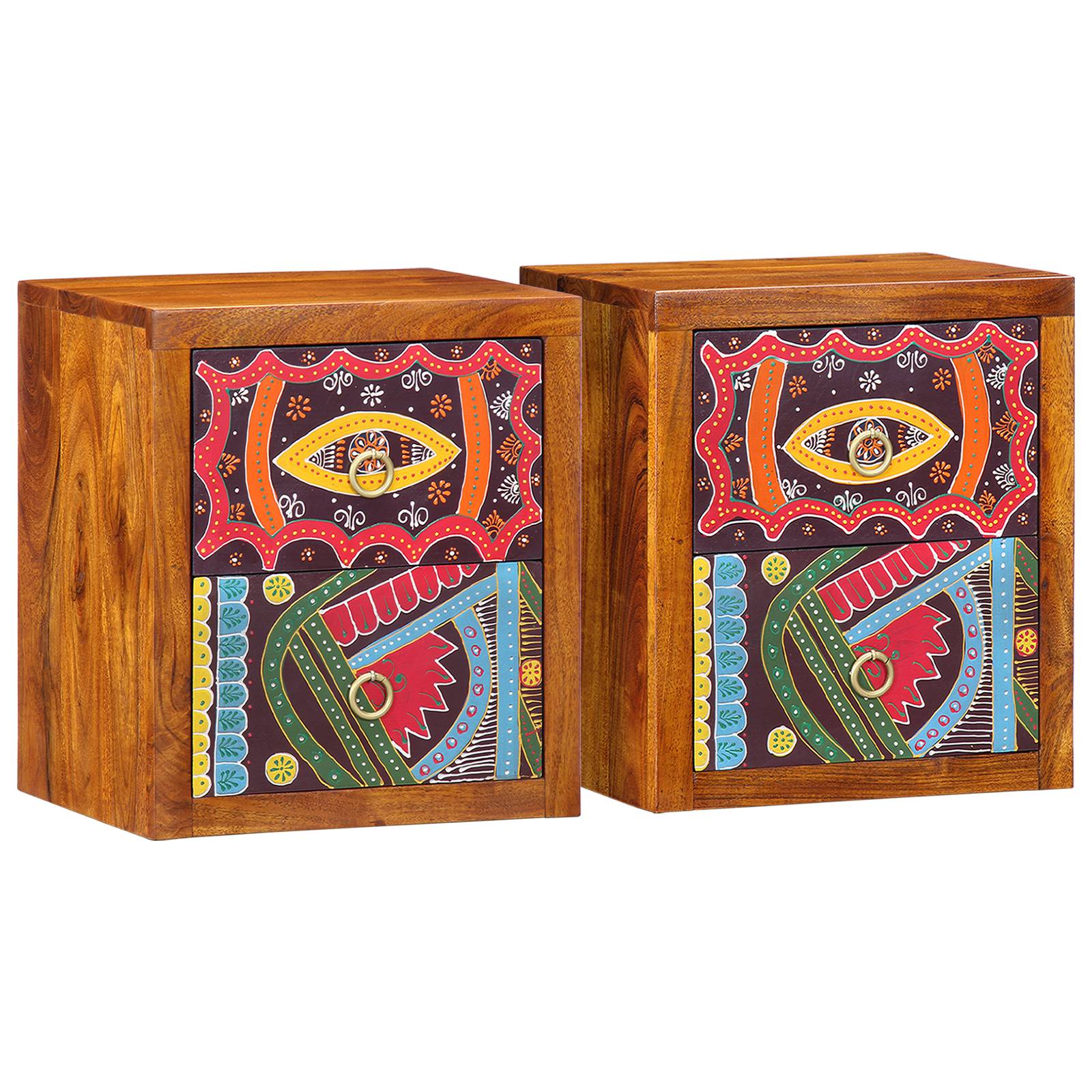 vidaXL Nachttische 2 Stk. 35x30x40 cm Massivholz Akazie