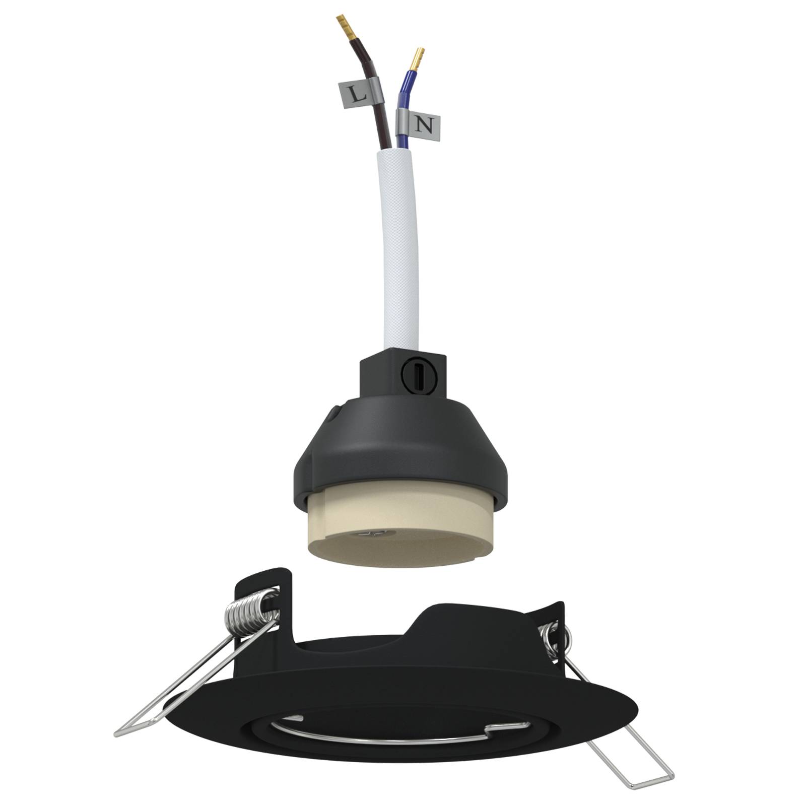 vidaXL Einbaustrahler 12 Stk. Rund GU10 Schwarz Ø90 mm Stahl