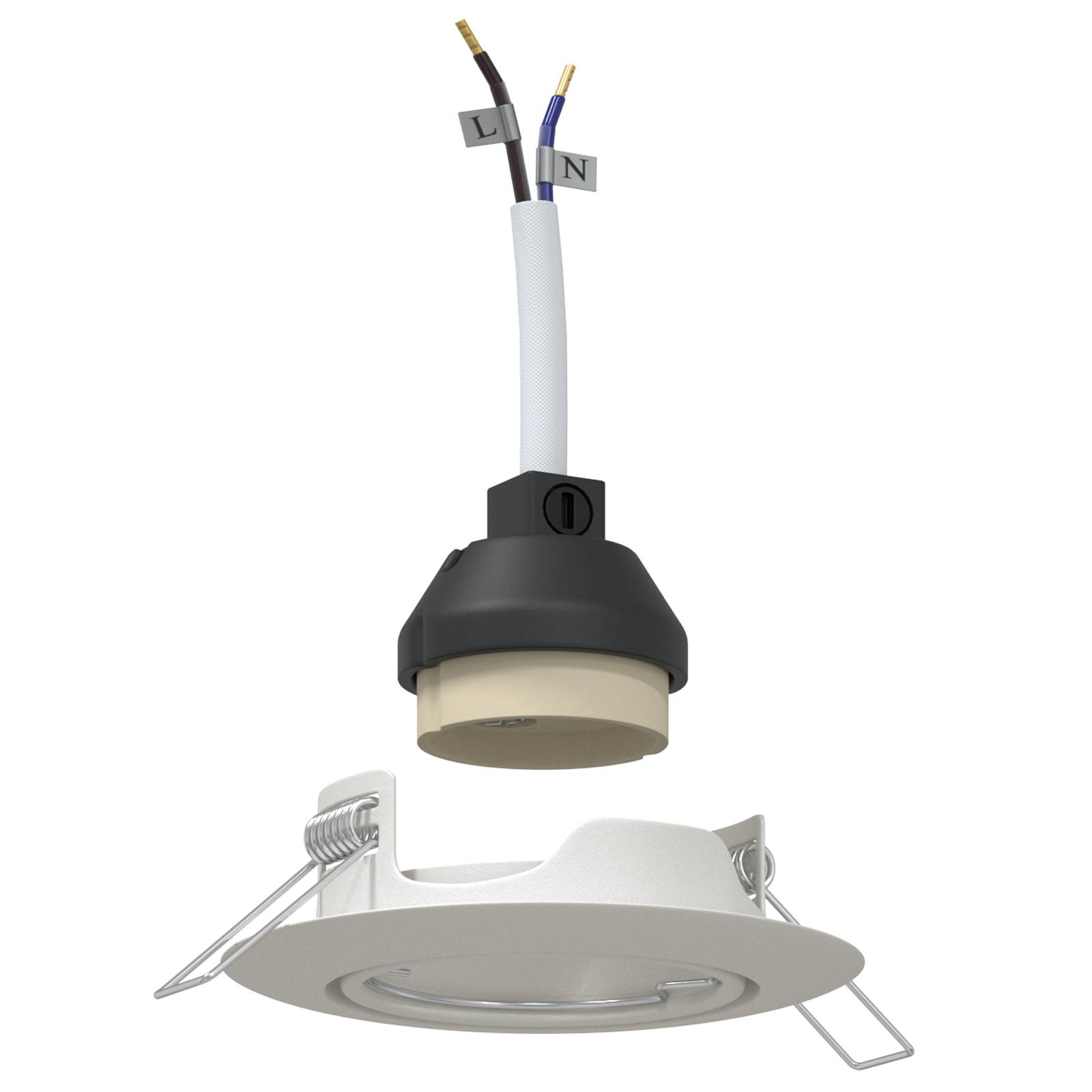 vidaXL Einbaustrahler 12 Stk. Rund GU10 Weiß Ø90 mm Stahl