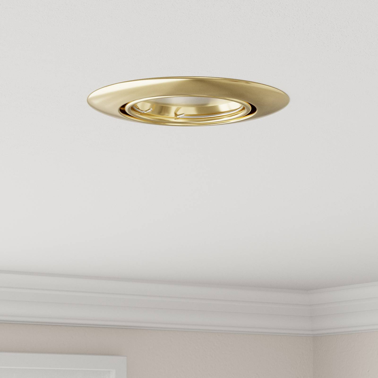 vidaXL Einbaustrahler 6 Stk. Rund GU10 Golden Ø90 mm Stahl