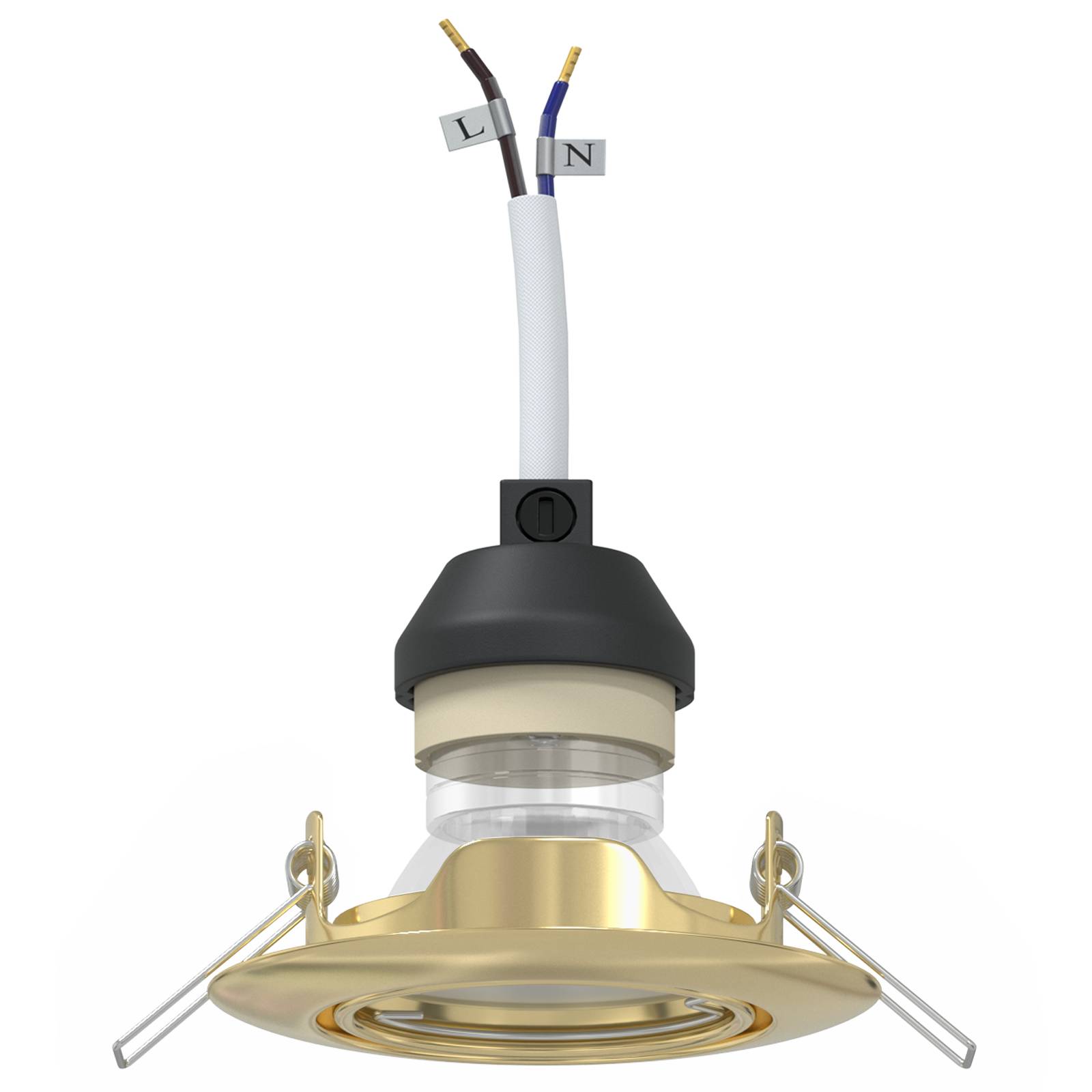 vidaXL Einbaustrahler 6 Stk. Rund GU10 Golden Ø90 mm Stahl