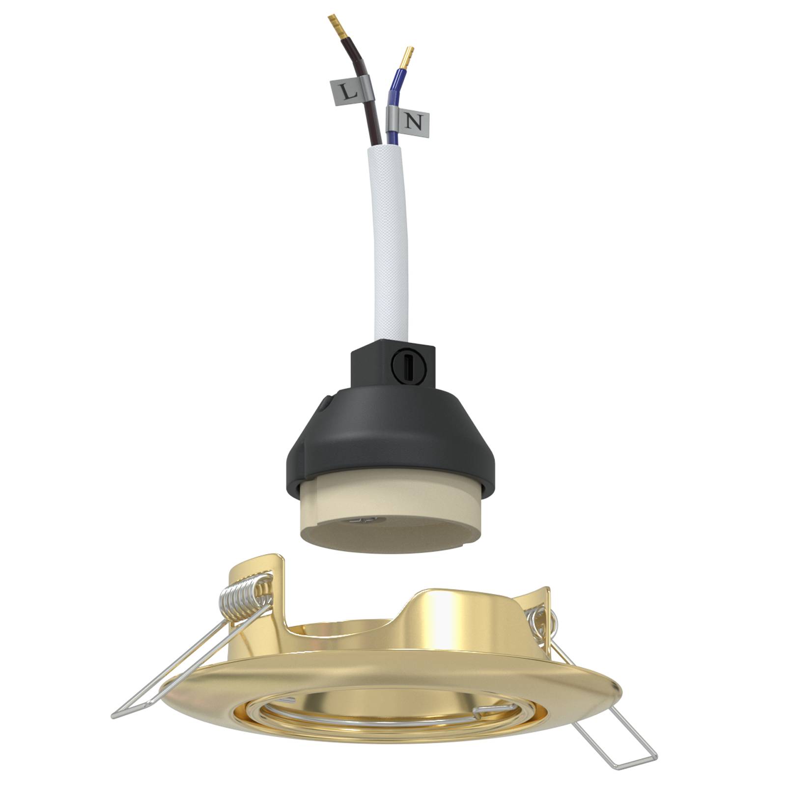 vidaXL Einbaustrahler 6 Stk. Rund GU10 Golden Ø90 mm Stahl