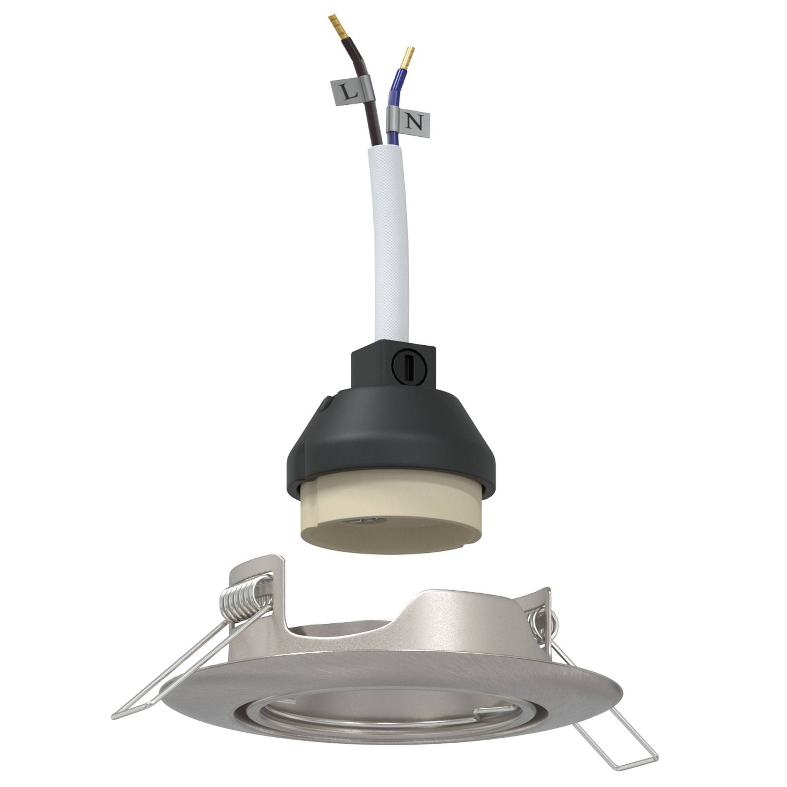 vidaXL Einbaustrahler 24 Stk. Rund GU10 Silbern Ø90 mm Stahl
