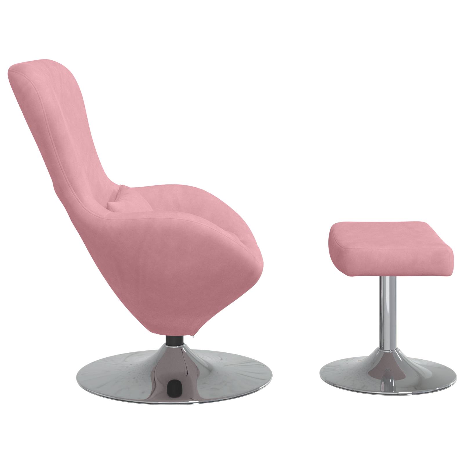 vidaXL Ei-Stuhl mit Fußhocker Rosa Samt