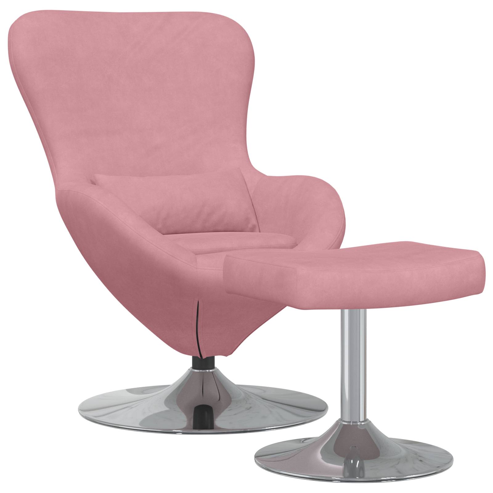 vidaXL Ei-Stuhl mit Fußhocker Rosa Samt