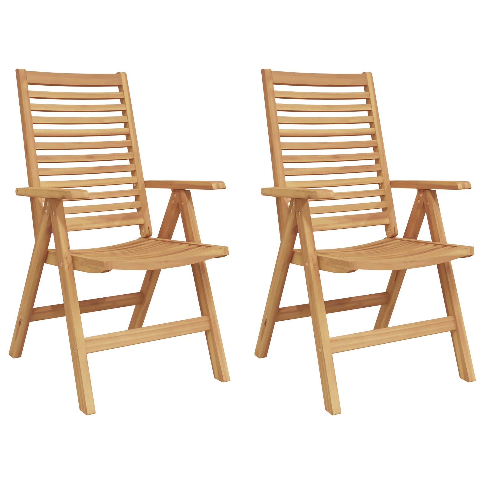 vidaXL Gartenstühle 2 Stk. Massivholz Teak