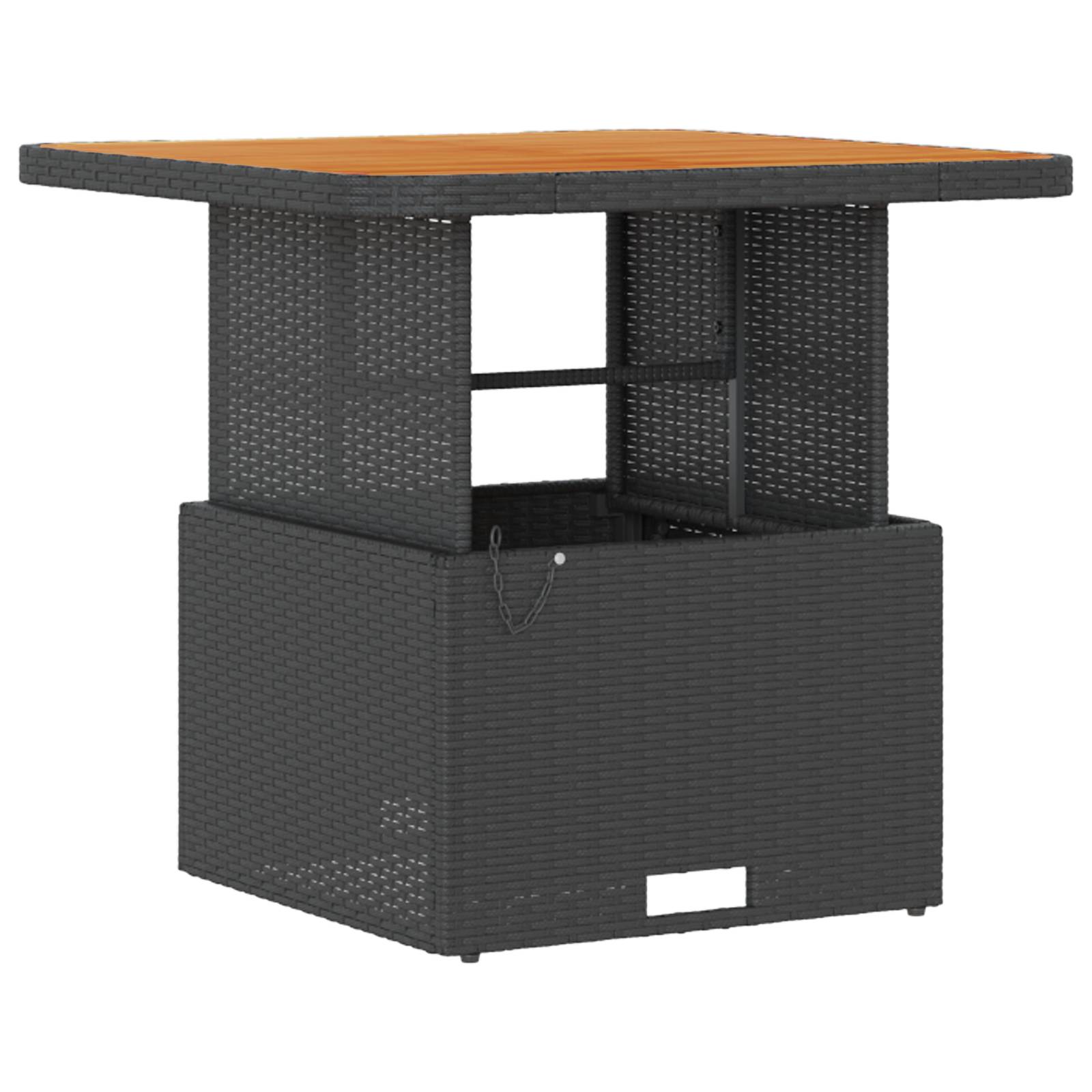 vidaXL 3-tlg. Garten-Essgruppe mit Kissen Schwarz Poly Rattan Akazie