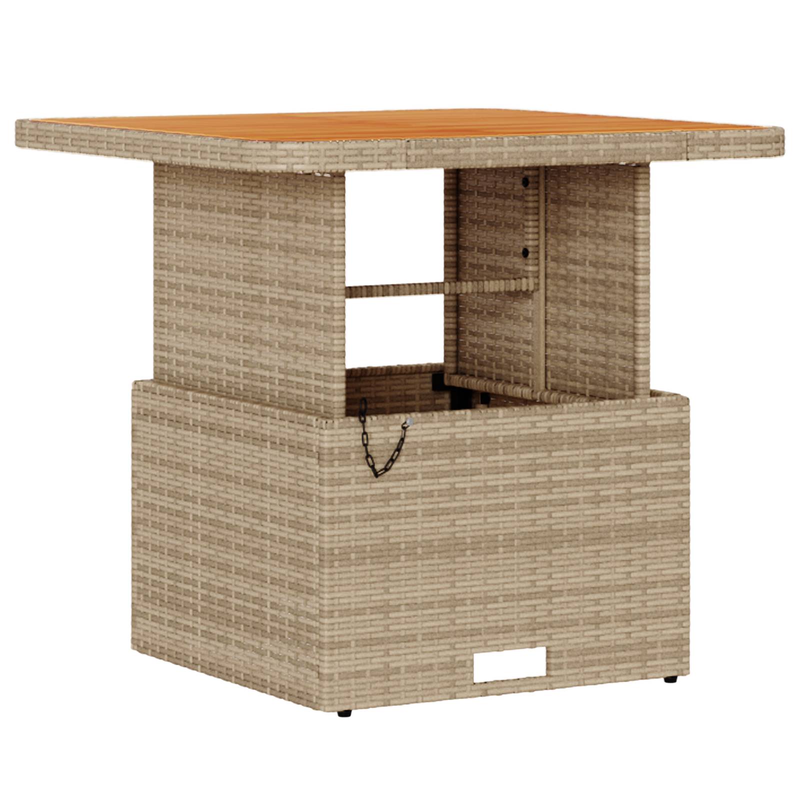 vidaXL 3-tlg. Garten-Essgruppe mit Kissen Beige Poly Rattan Akazie