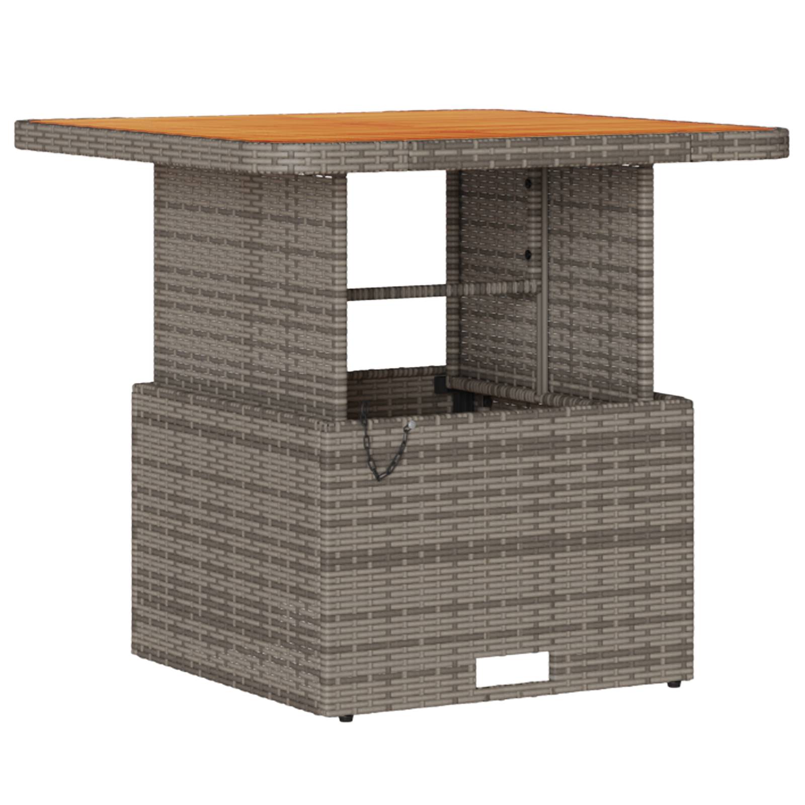vidaXL 3-tlg. Garten-Essgruppe mit Kissen Grau Poly Rattan Akazie