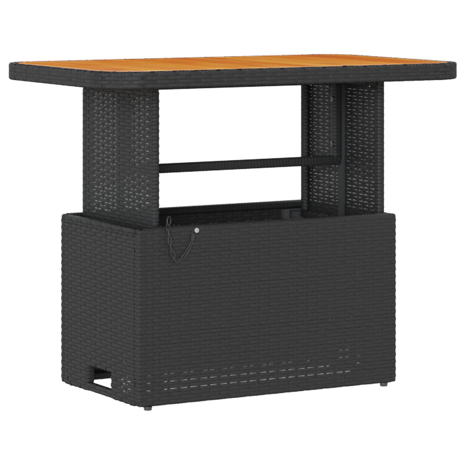 vidaXL 3-tlg. Garten-Essgruppe mit Kissen Schwarz Poly Rattan Akazie