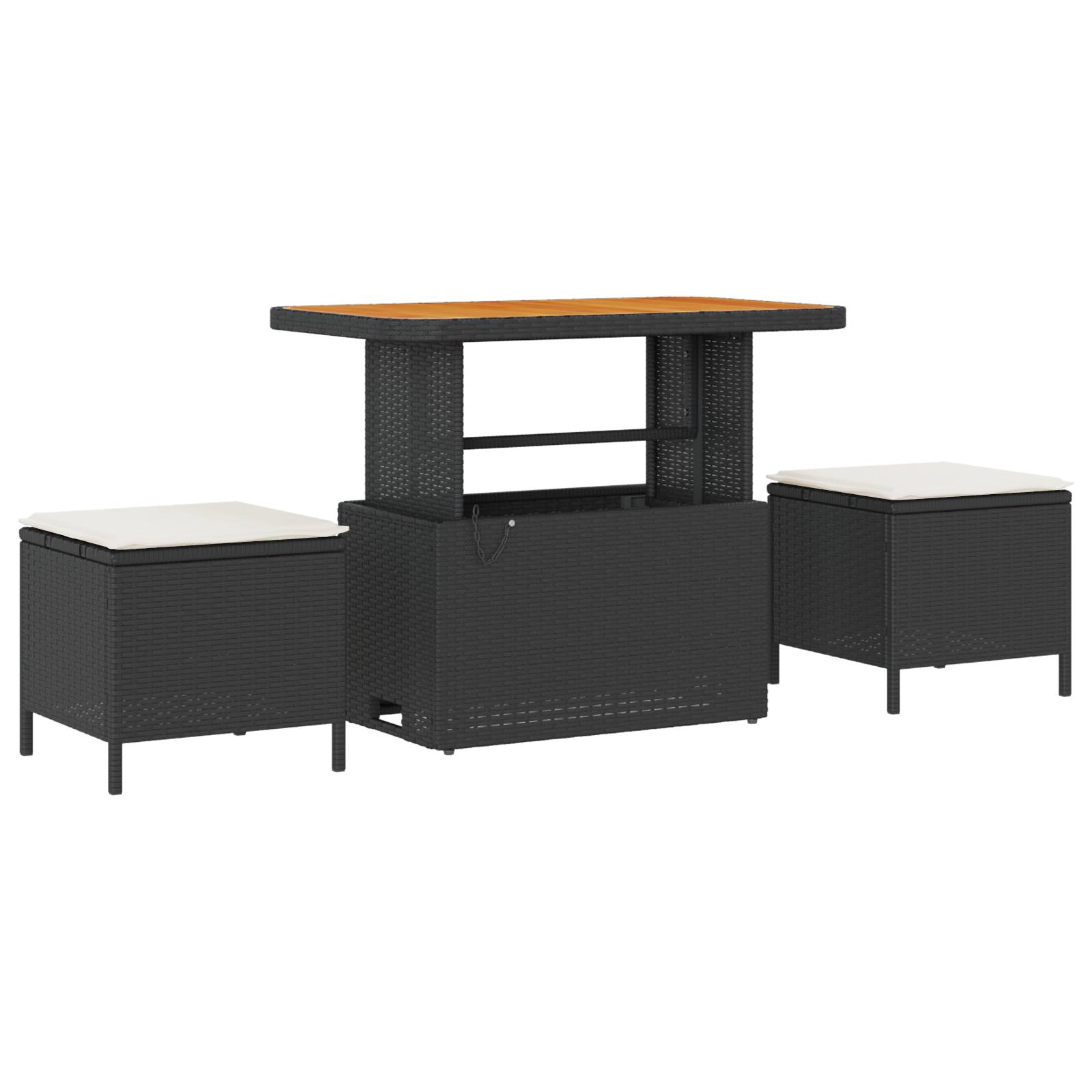 vidaXL 12-teiliges Garten-Sofa-Set mit Kissen Schwarz Poly-Rattan Akazie