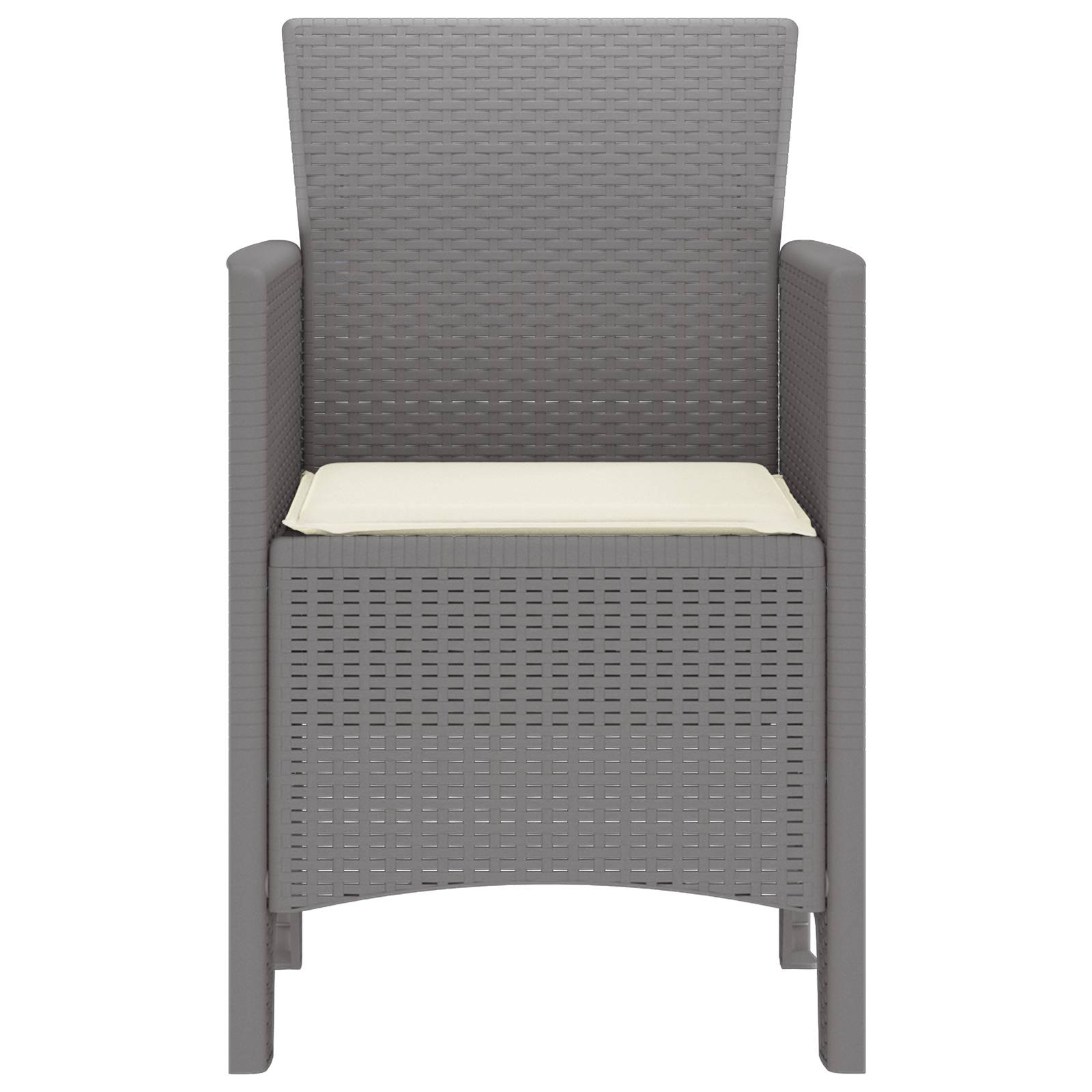 vidaXL Gartenstühle mit Kissen 4 Stk. Hellgrau Poly Rattan