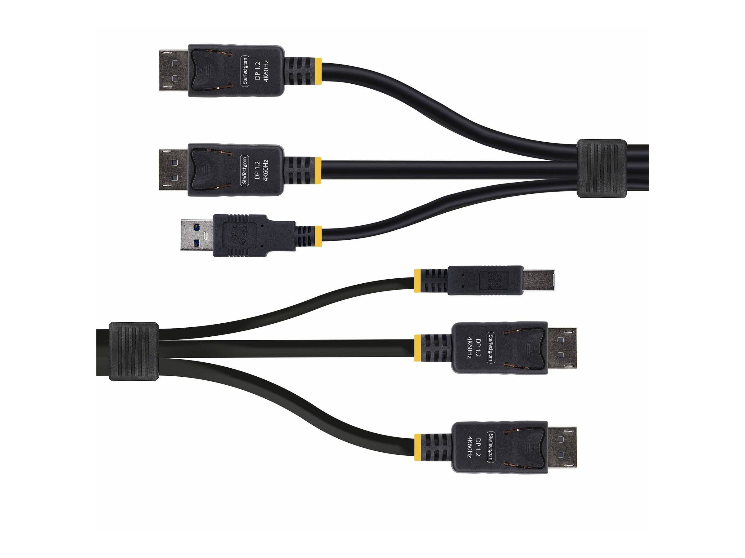 StarTech.com StarTech 6ft (1.8m) Dual-DisplayPort and USB 5Gbps KVM Cable -
