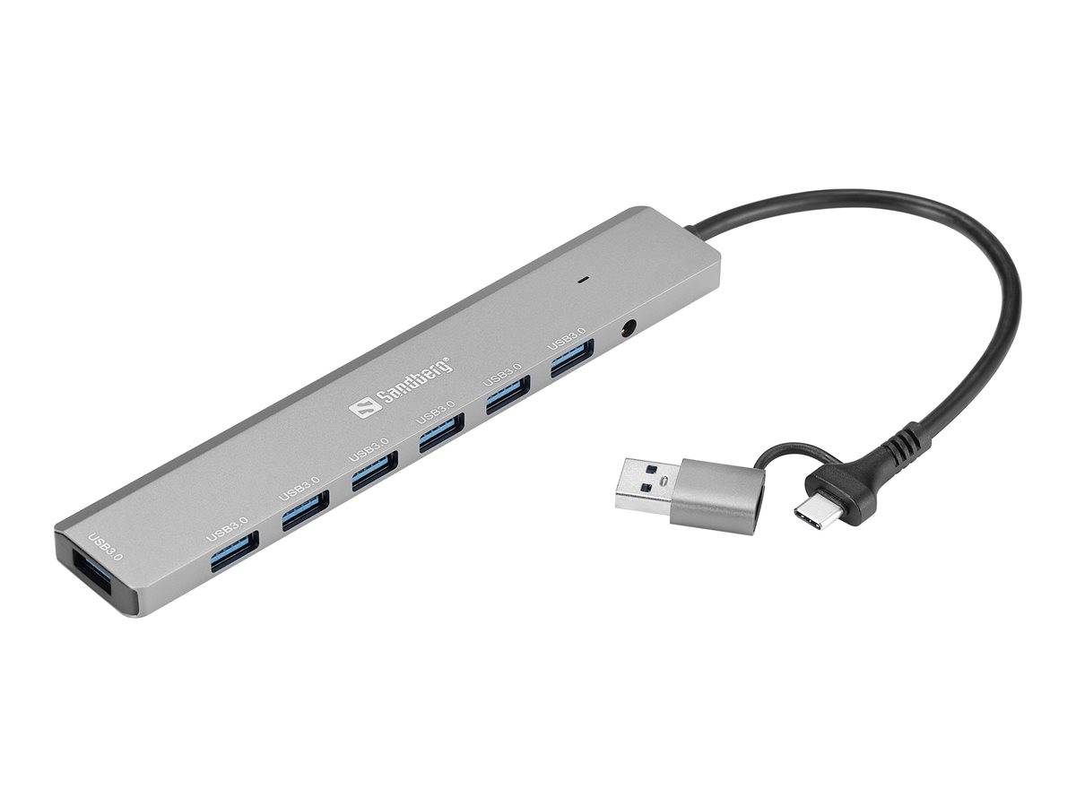 SANDBERG Hub - USB-C/A - 7 x SuperSpeed USB 3.0