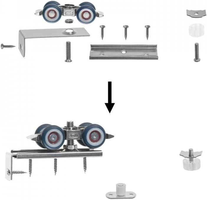 Schiebetür Beschlag für 25mm Laufprofil Laufrollen Holztür Schiebetürbeschlag 8 Rollen