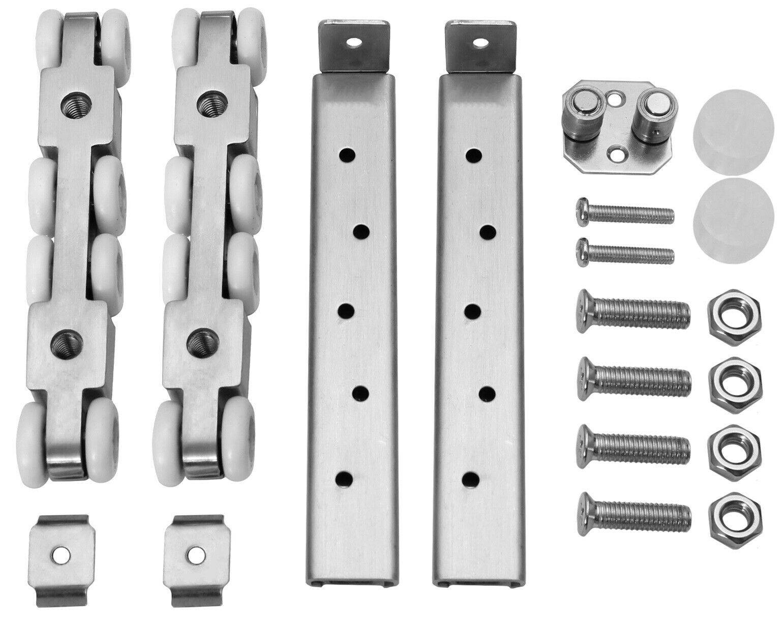Schwerlast Schiebetür Beschlag Edelstahl Laufprofil Laufrollen Holztor Holztür 8 Rollen