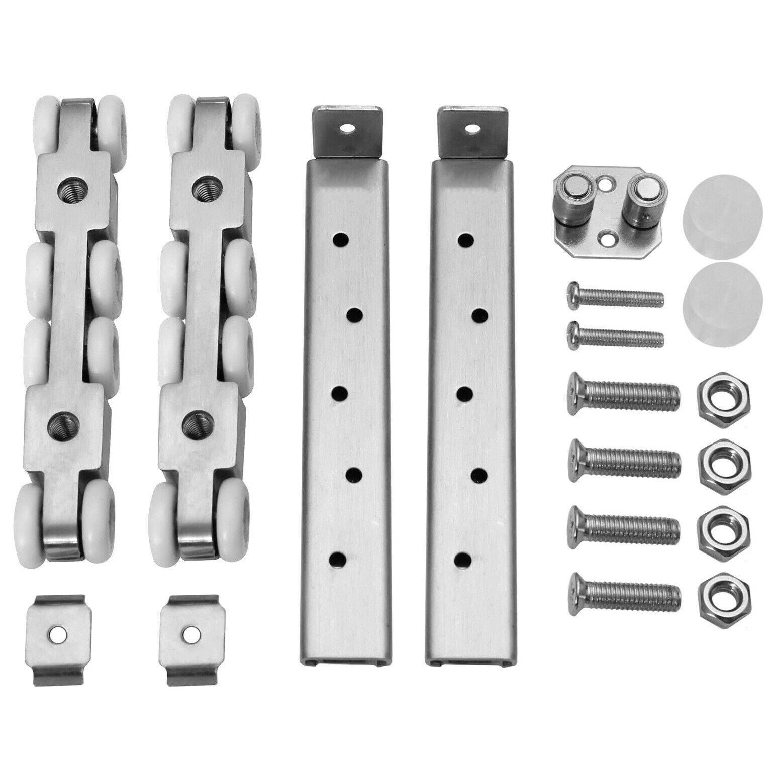 Schwerlast Schiebetür Beschlag Edelstahl Laufprofil Laufrollen Holztor Holztür 8 Rollen