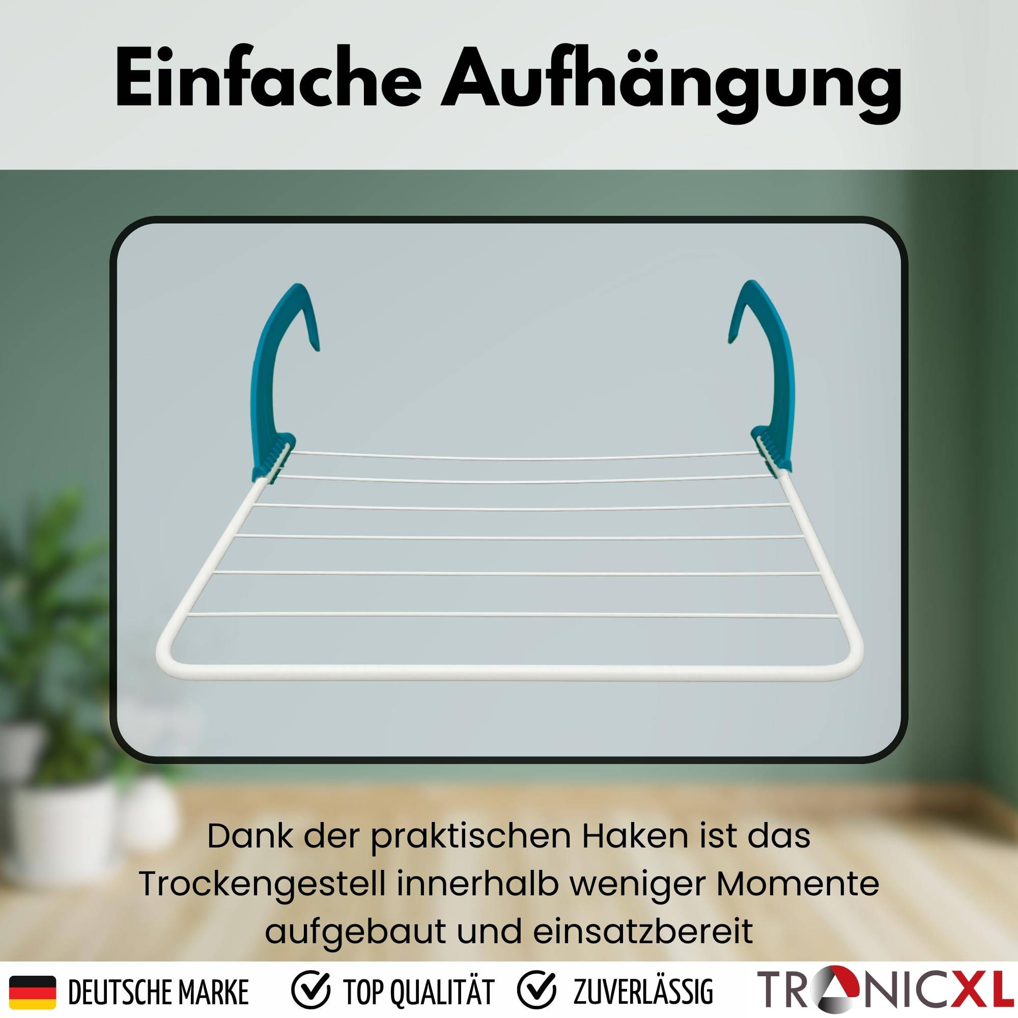 Kleiner Wäscheständer zum einhängen in Heizung Wäscheleine klein für Heizkörper Heizkörpertrockner Wäschetrockner Heizungskörper Balkon