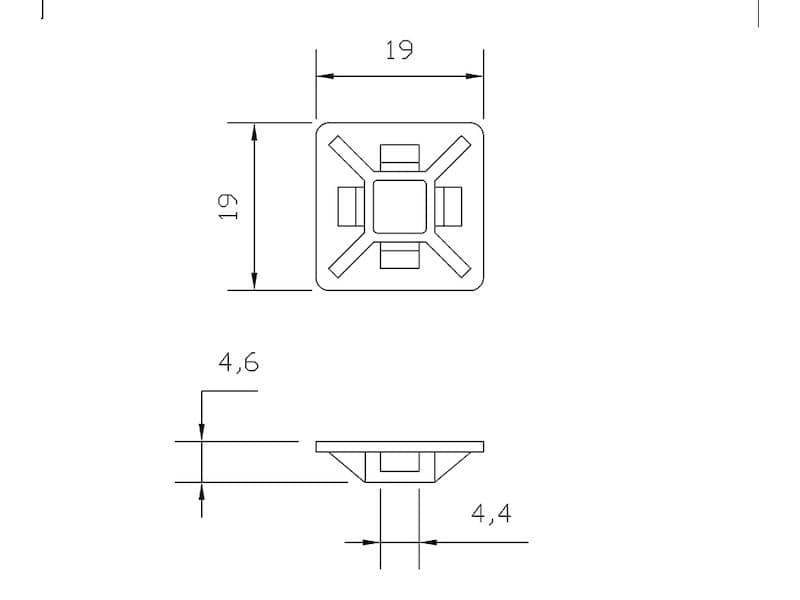 ECON CONNECT Kabelbinderhalter 19x19 mm, selbstklebend, natur