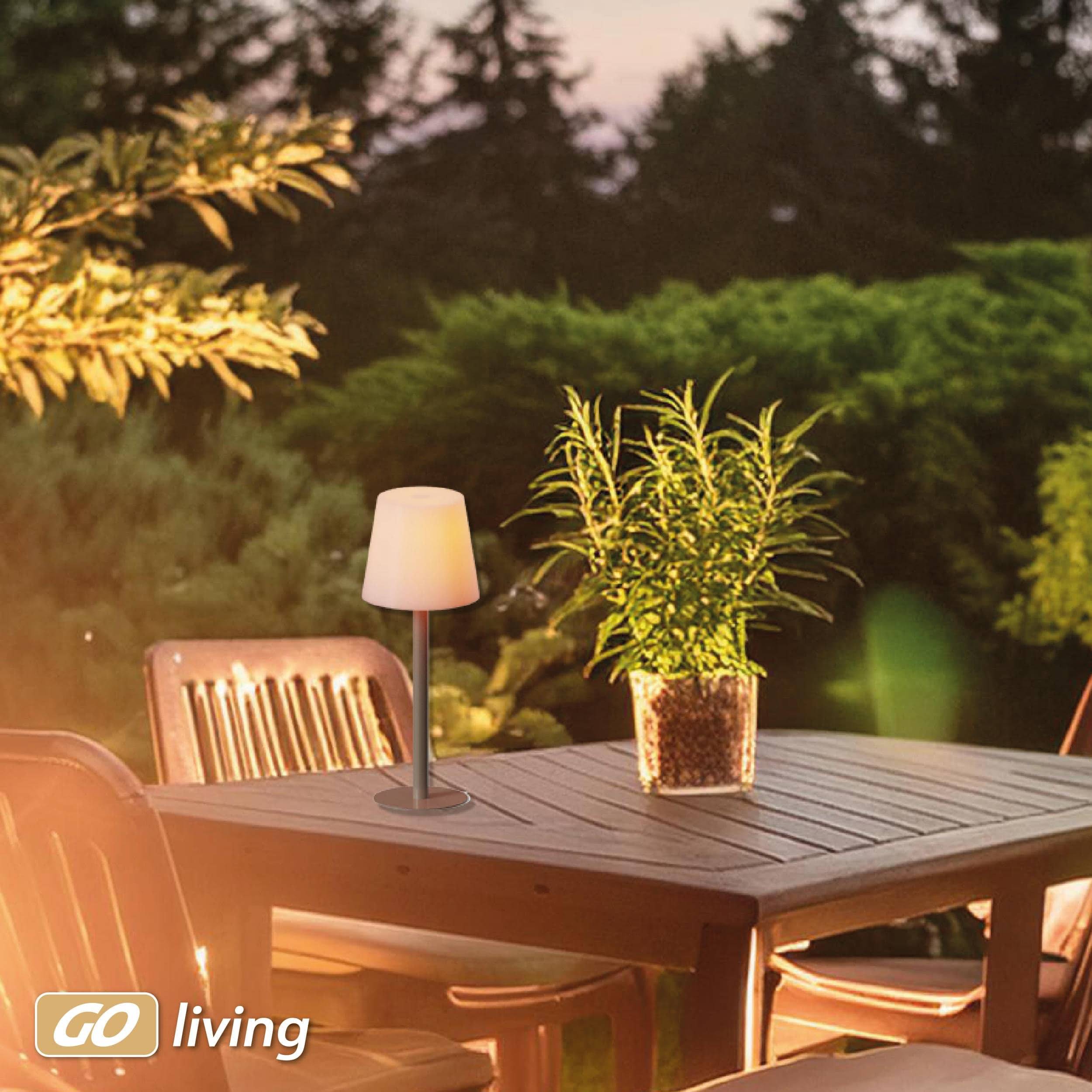 MÜLLER-LICHT LED-Akku-Tischleuchte PINE, 2W, 200lm, RGB + weiß, grau