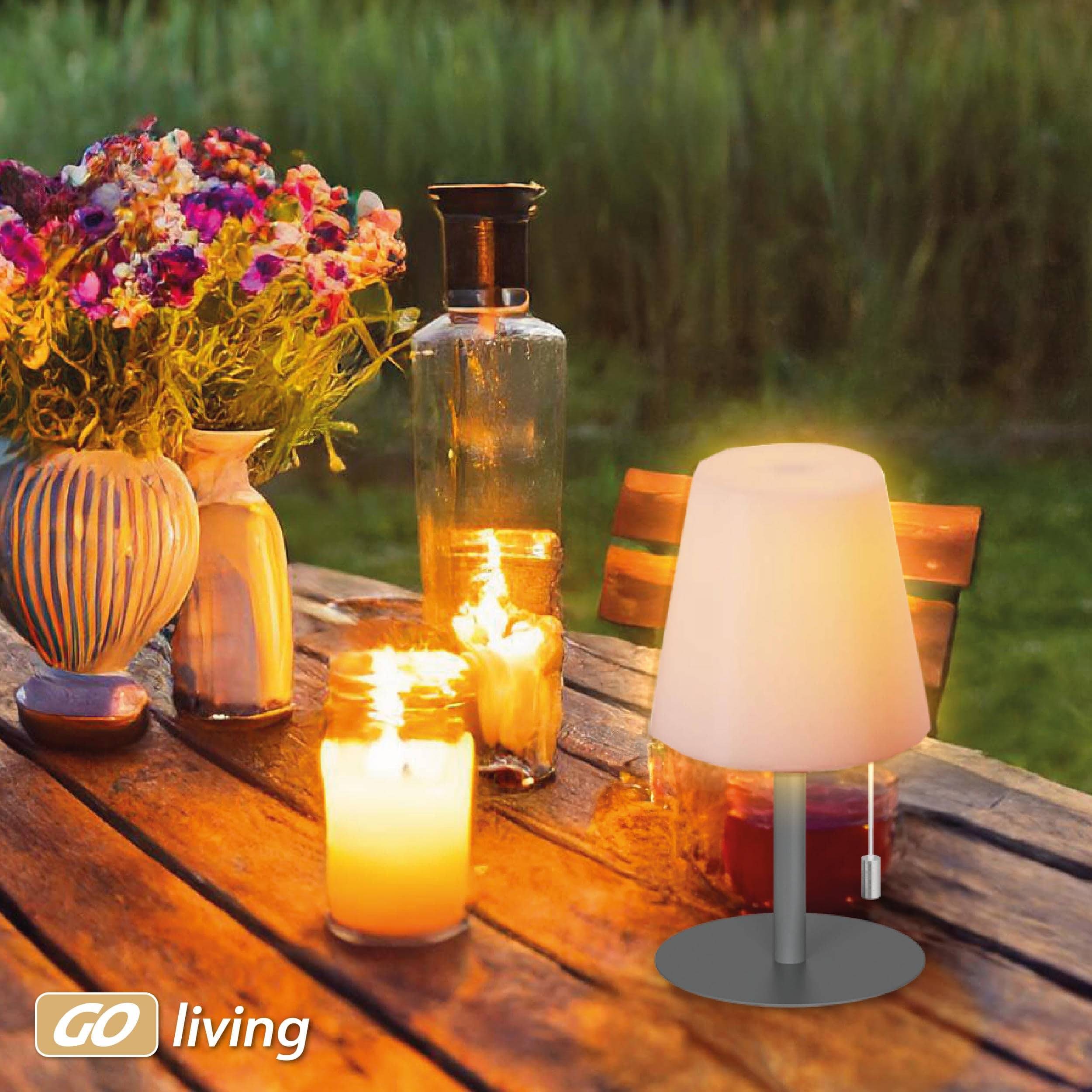 MÜLLER-LICHT LED-Akku-Tischleuchte CEDA, 2W, 200lm, RGB + weiß, grau