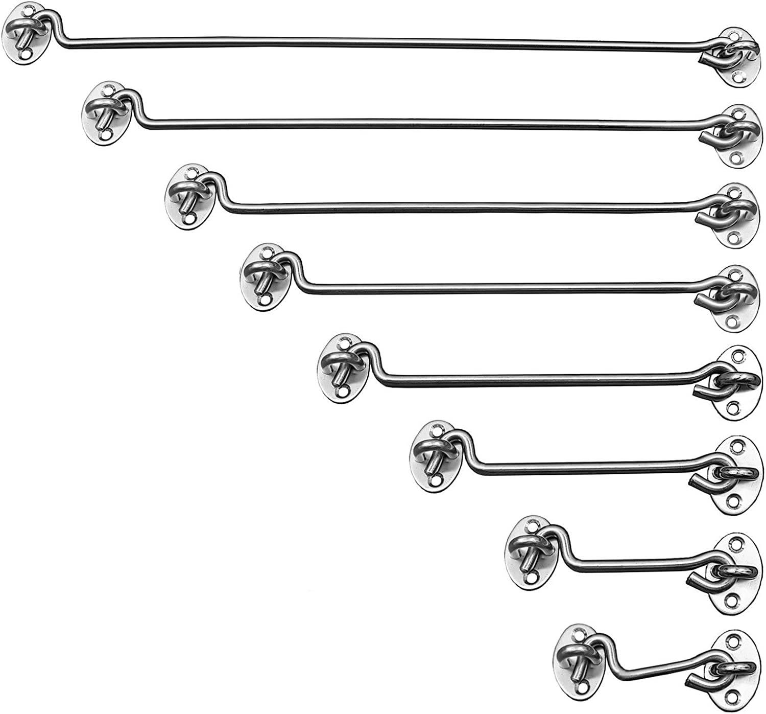 Türhaken Sturmhaken Fensterhaken Torhaken Edelstahl Fenstersicherung Tür Haken 12cm