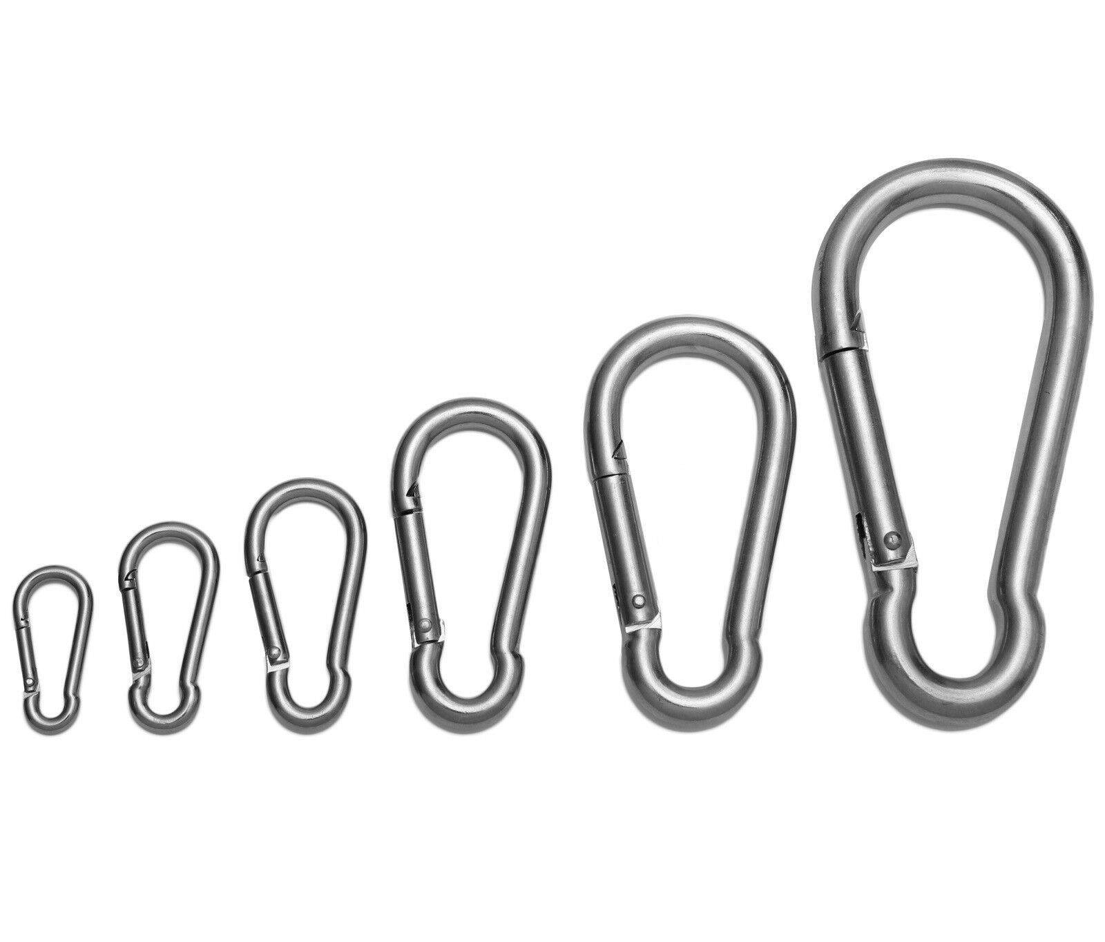 V4A Edelstahl Karabinerhaken Karabiner Rostfrei Tauchsport Drahtseil 4A 2A V2A 100x10mm