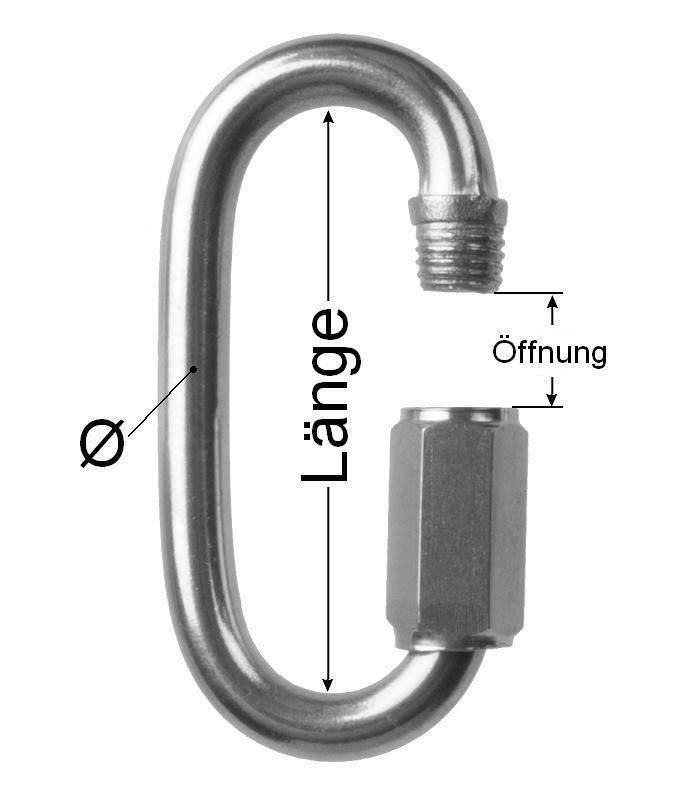 V4A Edelstahl Kettenverbinder Schraubverbinder Schotschäkel Kettenglied 4A Ø8mm