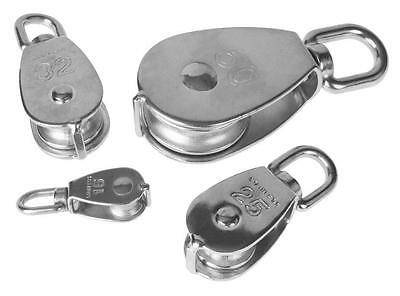 V4A Edelstahl Seilspanner Umlenkrolle Schäkel Kettenverbinder Bolzen Karabiner Umlenkrolle Ø25mm