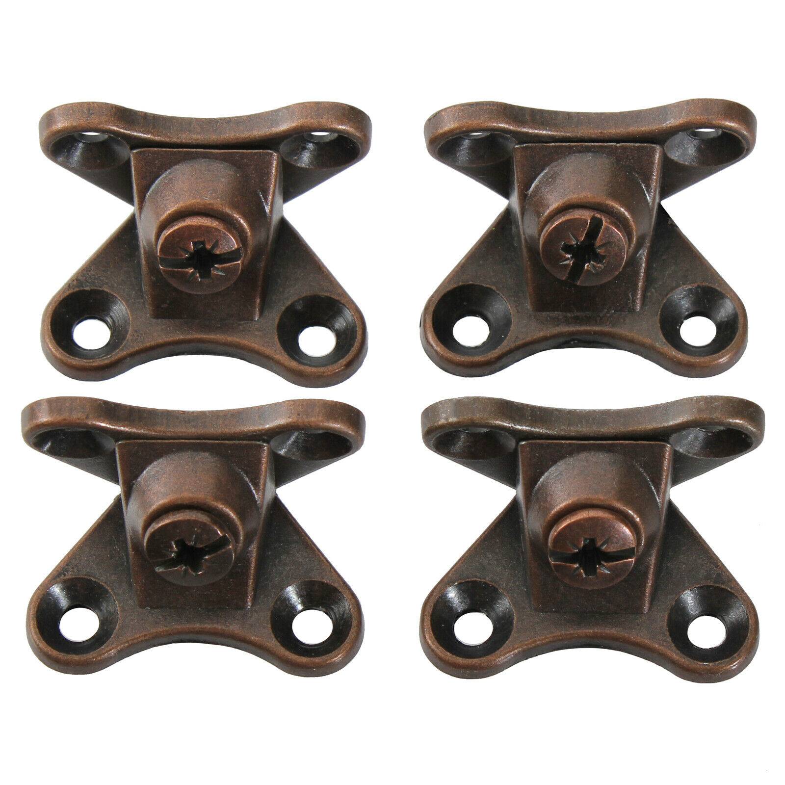 4x Metall Stuhlwinkel 20x20x35mm Korpusverbinder Möbel Holzverbinder Winkel Braun