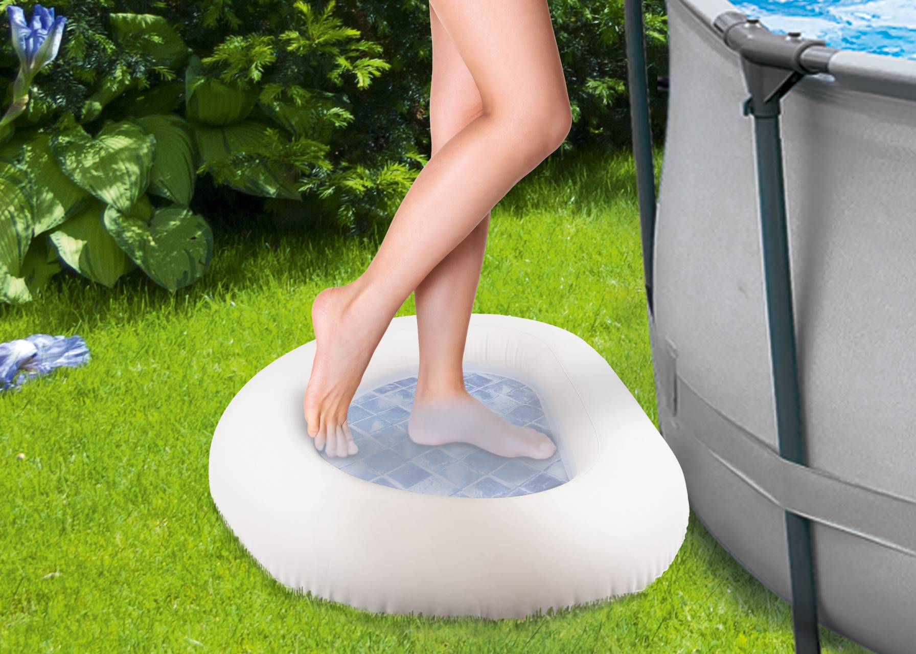 Happy People - Fußbecken, aufblasbar, (ca. 87x68x14 cm) für SPA-Pool Zubehör hygienisch Fußbad Becken