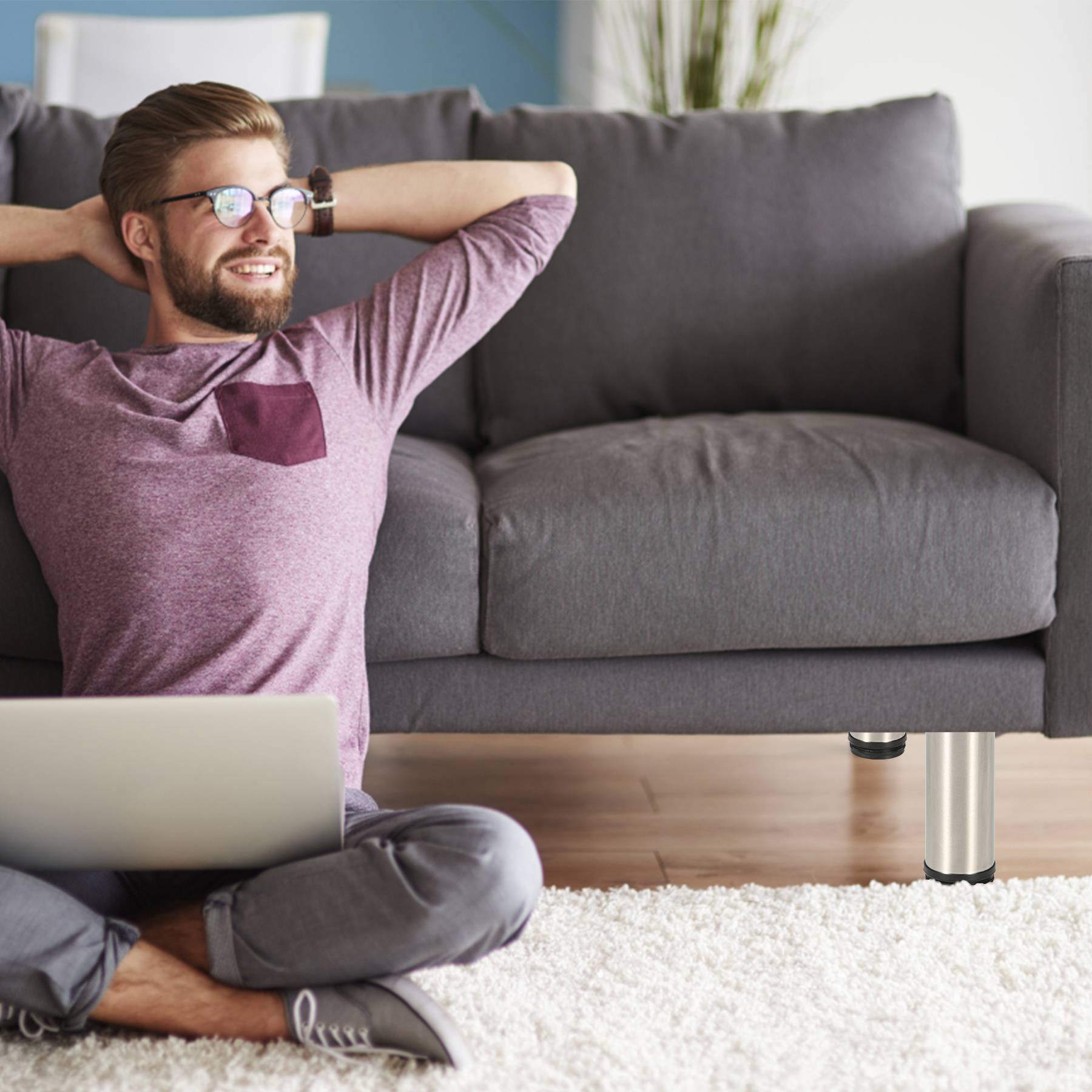 8er Set Möbelfüße Tischbein Set Sofafüße Möbelbeine Bettstützen Sofafüße Schrankfuß Möbelbeine Edelstahl 60mm