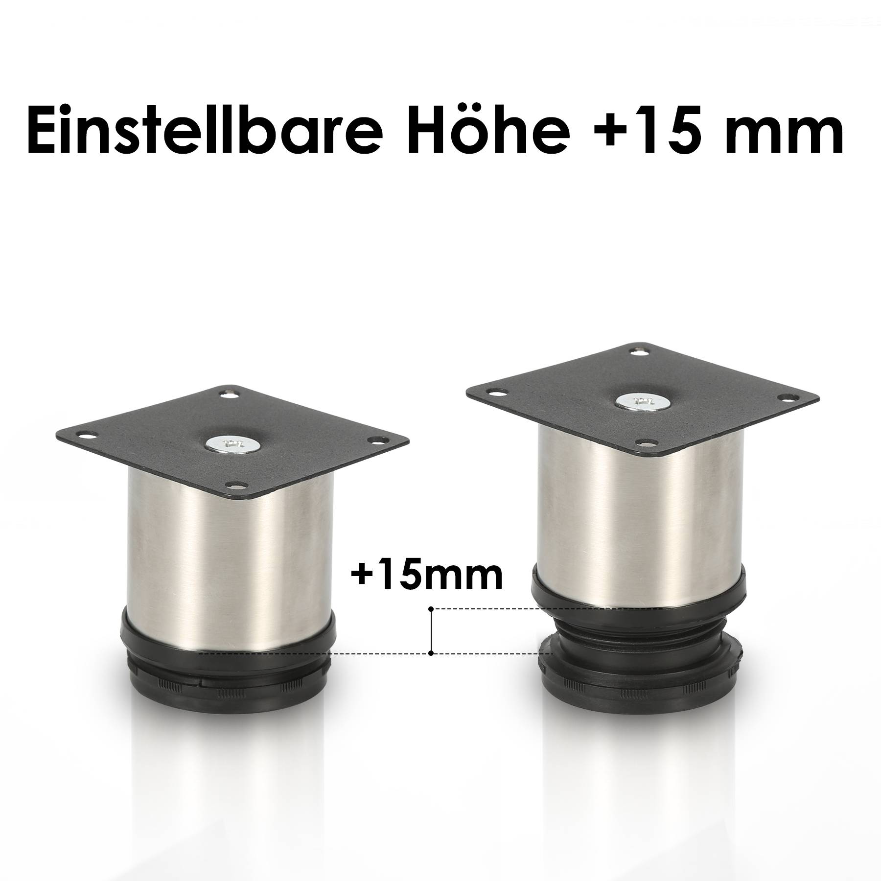 12er Set Möbelfüße Tischbein Set Sofafüße Möbelbeine Bettstützen Sofafüße Schrankfuß Möbelbeine Edelstahl 60mm