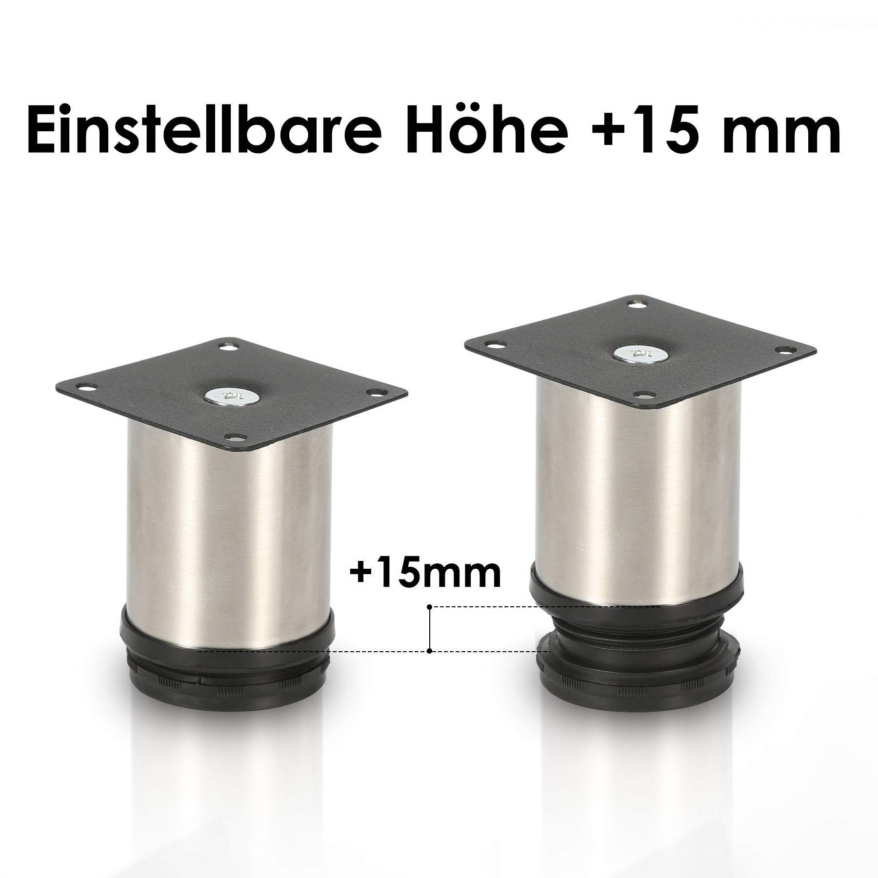 12er Set Möbelfüße Tischbein Set Sofafüße Möbelbeine Bettstützen Sofafüße Schrankfuß Möbelbeine Edelstahl 80mm