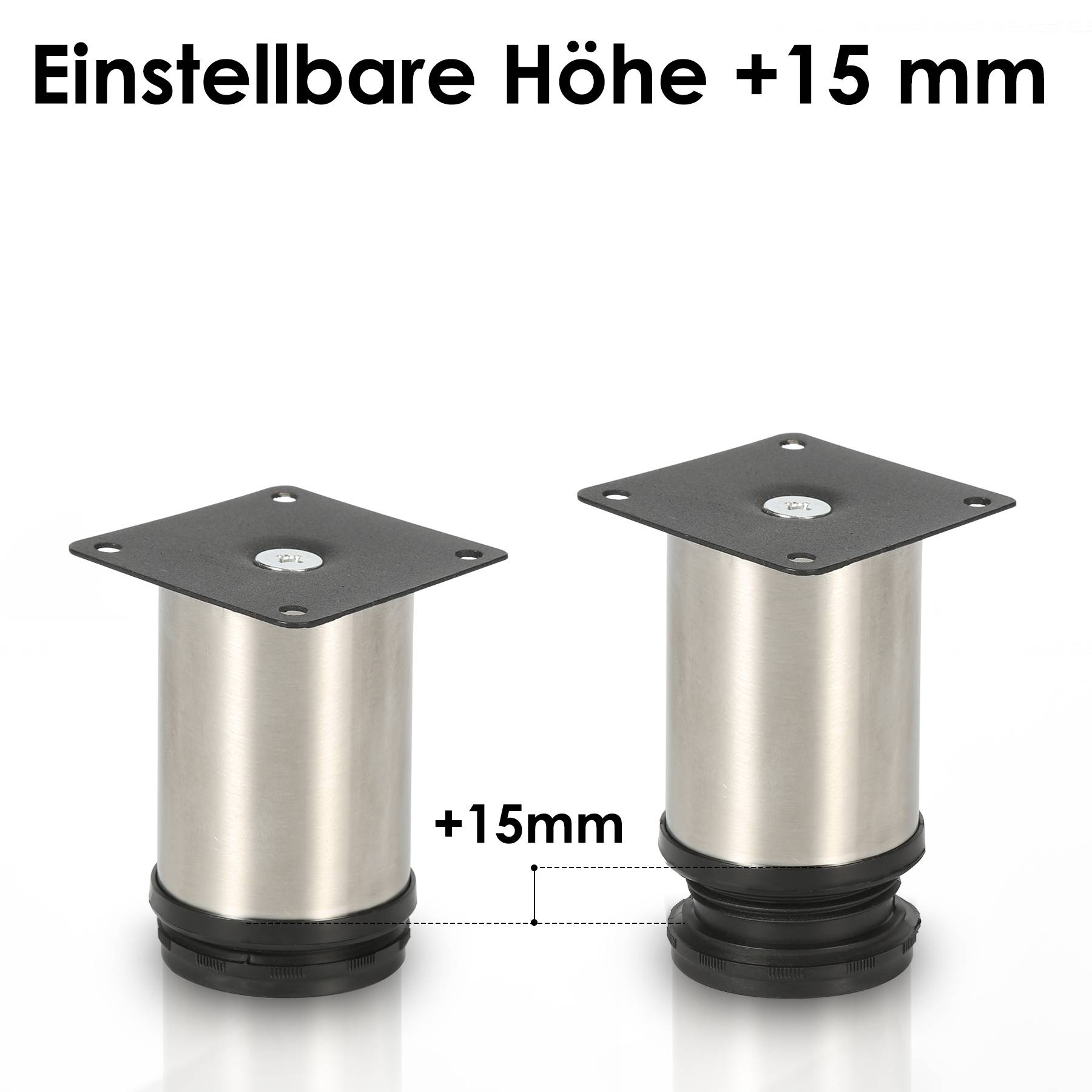 12er Set Möbelfüße Tischbein Set Sofafüße Möbelbeine Bettstützen Sofafüße Schrankfuß Möbelbeine Edelstahl 100mm