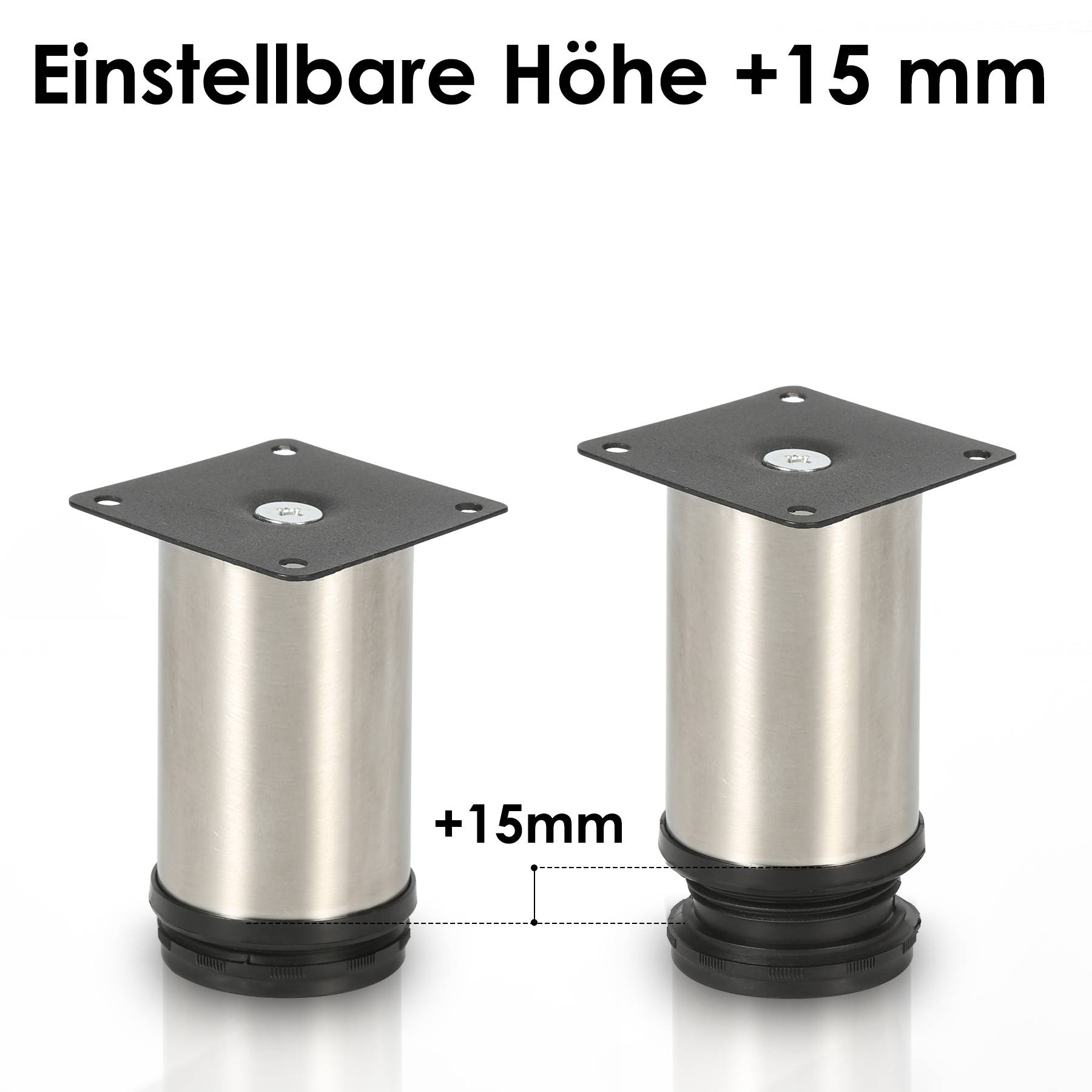 4er Set Möbelfüße Tischbein Set Sofafüße Möbelbeine Bettstützen Sofafüße Schrankfuß Möbelbeine Edelstahl 120mm