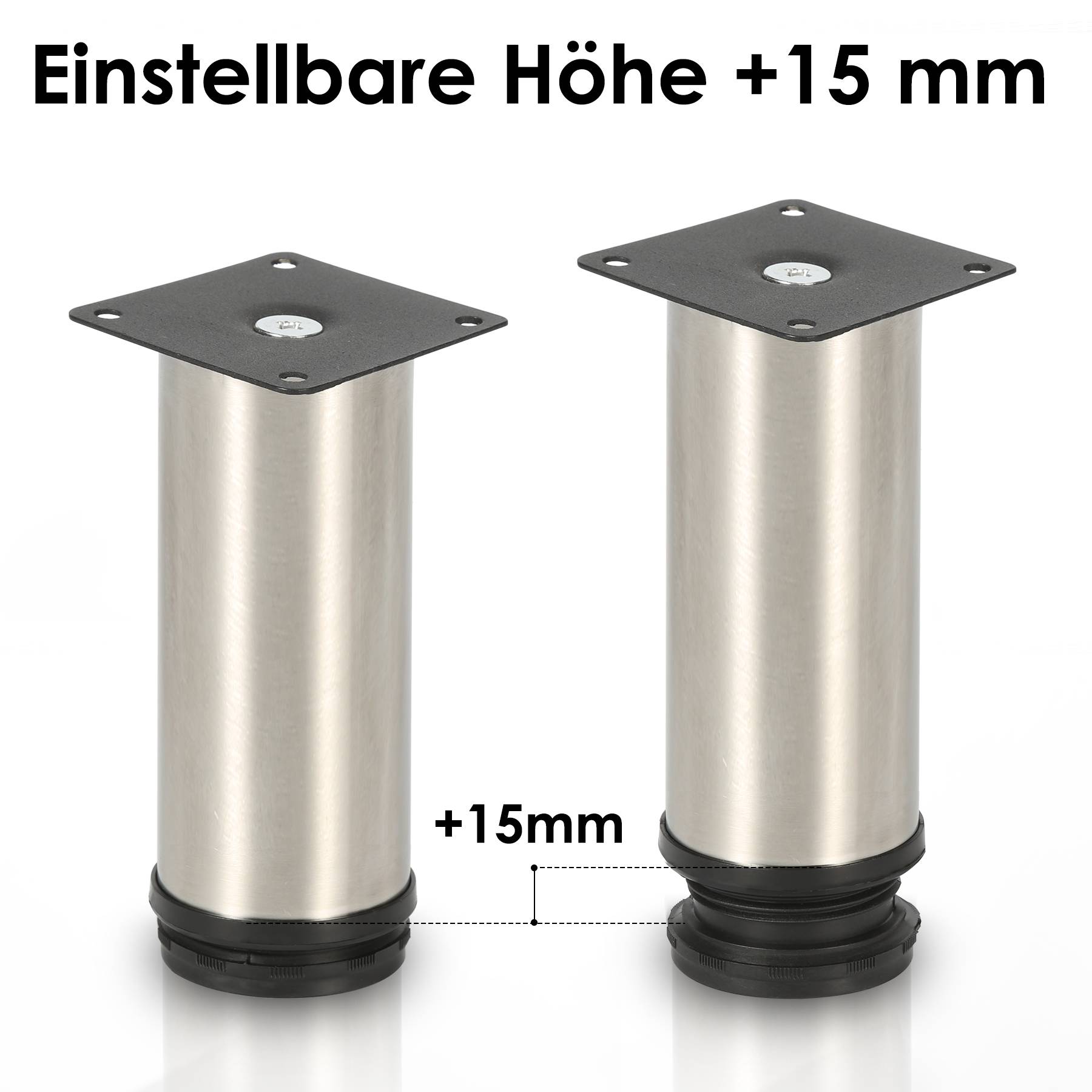 12er Set Möbelfüße Tischbein Set Sofafüße Möbelbeine Bettstützen Sofafüße Schrankfuß Möbelbeine Edelstahl 200mm