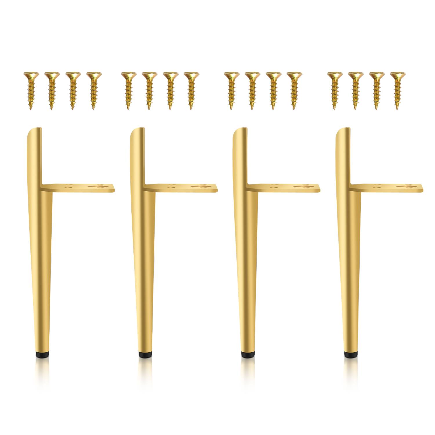 4er Set Möbelfüße Tischbein Set Sofafüße Möbelbeine Bettstützen Sofafüße Schrankfuß Möbelbeine Metall Füße Gold 13cm