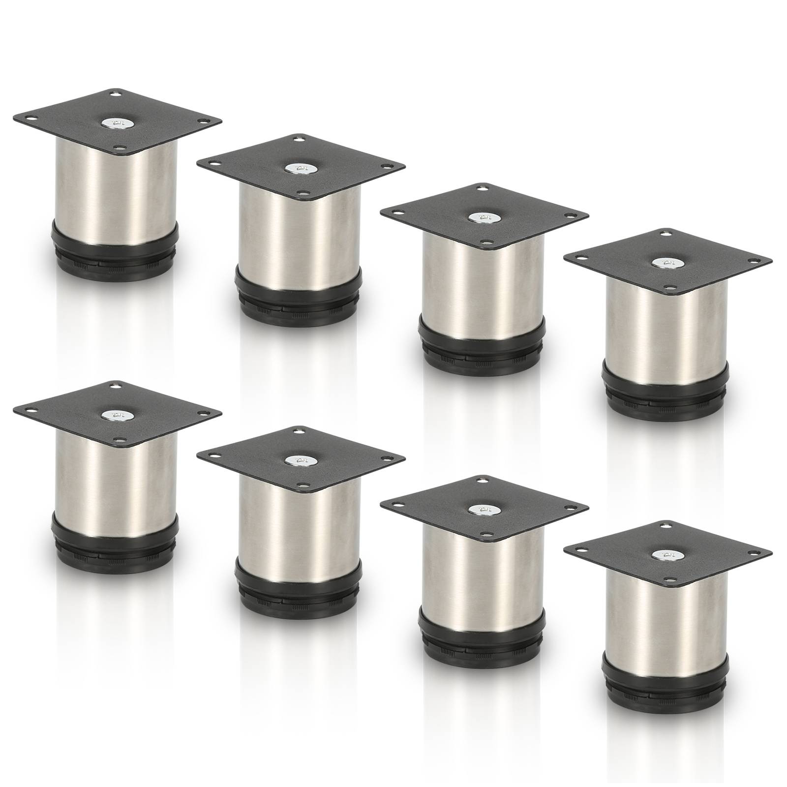 8er Set Möbelfüße Tischbein Set Sofafüße Möbelbeine Bettstützen Sofafüße Schrankfuß Möbelbeine Edelstahl 60mm