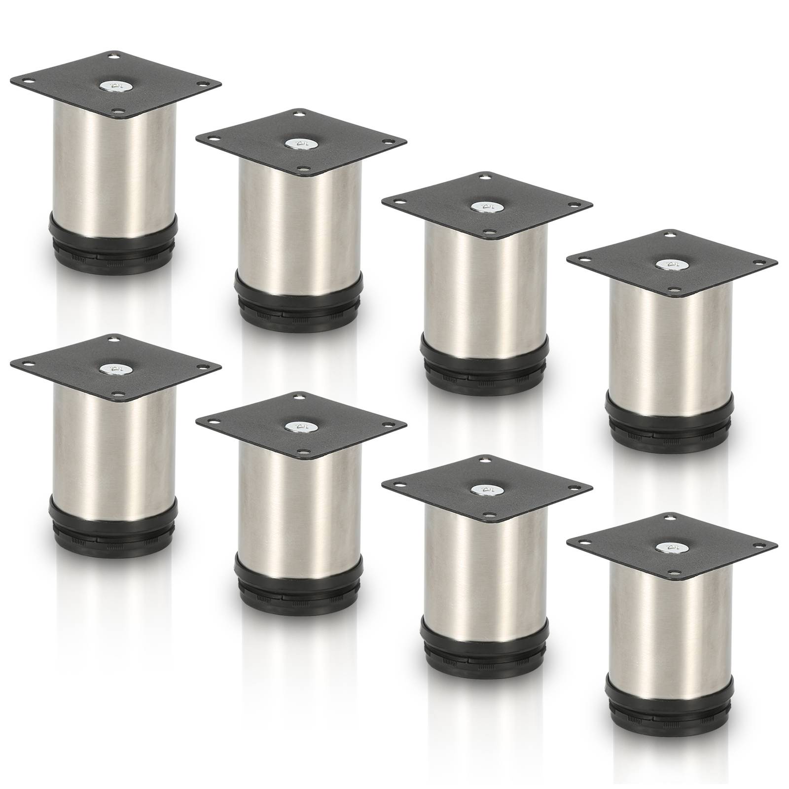 8er Set Möbelfüße Tischbein Set Sofafüße Möbelbeine Bettstützen Sofafüße Schrankfuß Möbelbeine Edelstahl 80mm