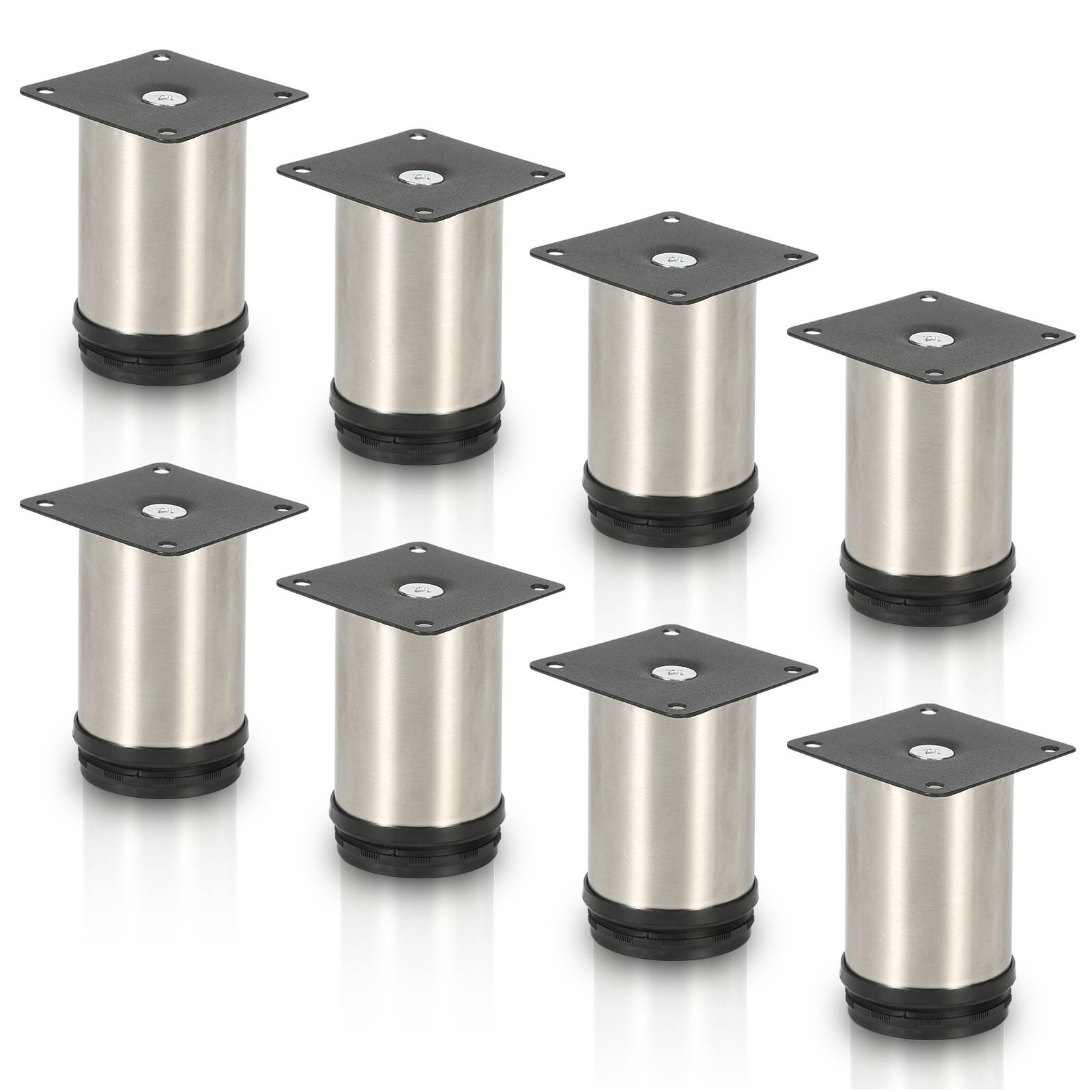 8er Set Möbelfüße Tischbein Set Sofafüße Möbelbeine Bettstützen Sofafüße Schrankfuß Möbelbeine Edelstahl 100mm
