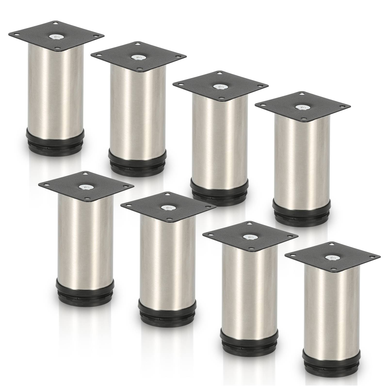 8er Set Möbelfüße Tischbein Set Sofafüße Möbelbeine Bettstützen Sofafüße Schrankfuß Möbelbeine Edelstahl 120mm