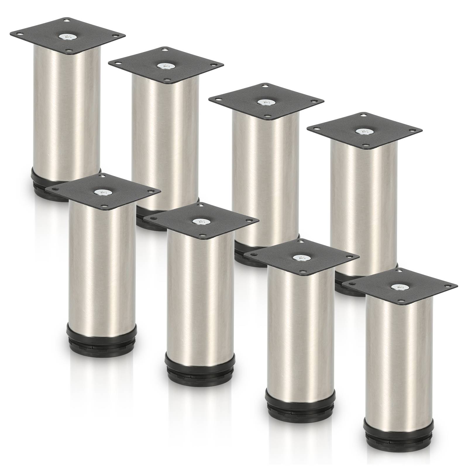 8er Set Möbelfüße Tischbein Set Sofafüße Möbelbeine Bettstützen Sofafüße Schrankfuß Möbelbeine Edelstahl 180mm