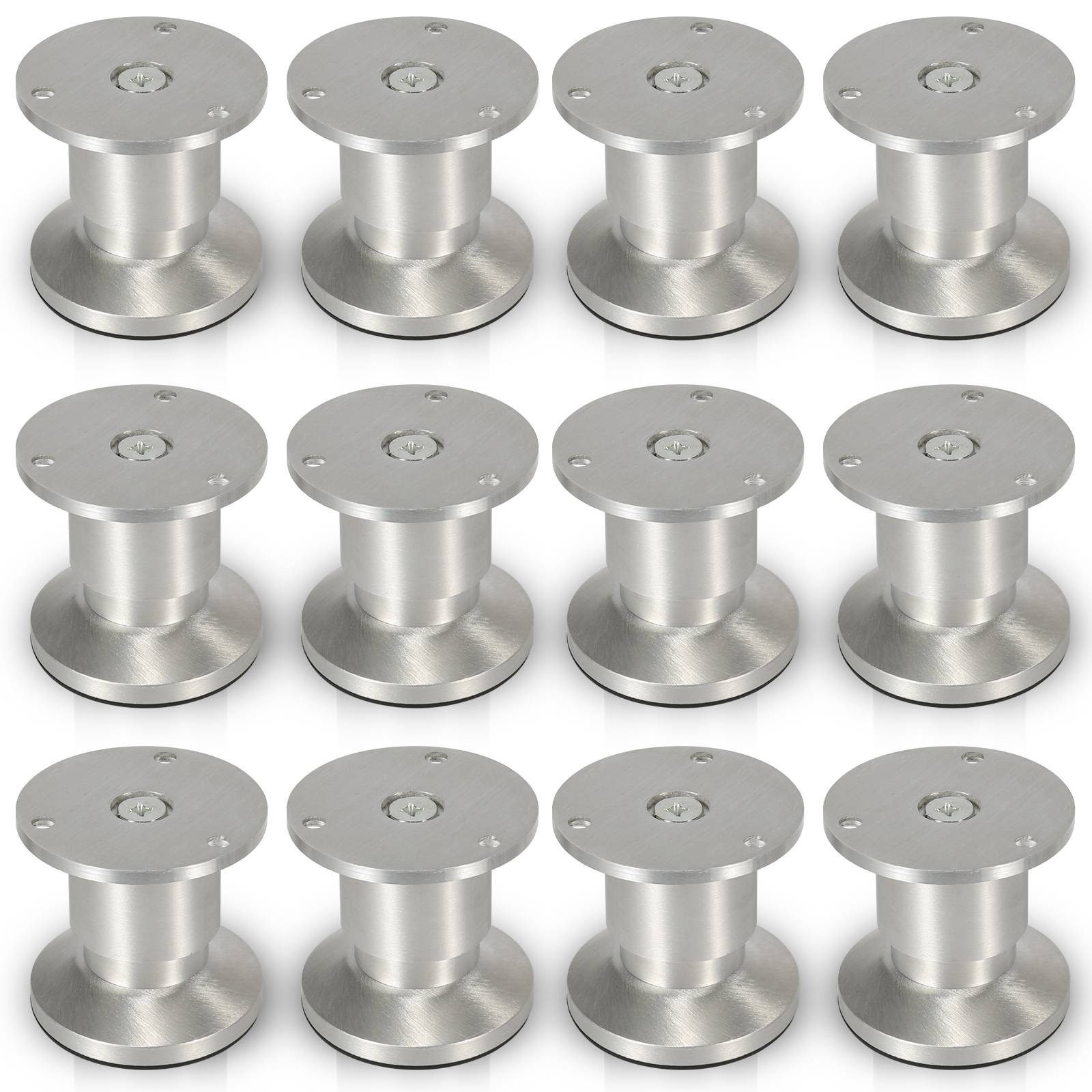 12er Set Möbelfüße Tischbein Set Sofafüße Möbelbeine Bettstützen Sofafüße Schrankfuß Möbelbeine Alu 4x60mm